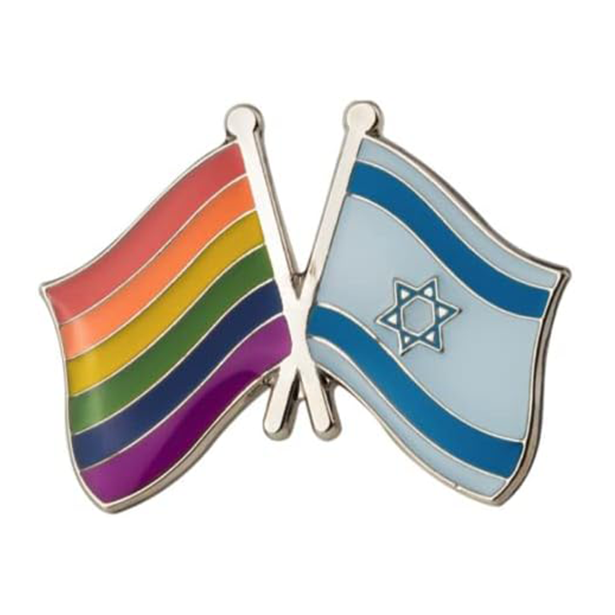 Rainbow & Israel Friendship Pin Badge Main image