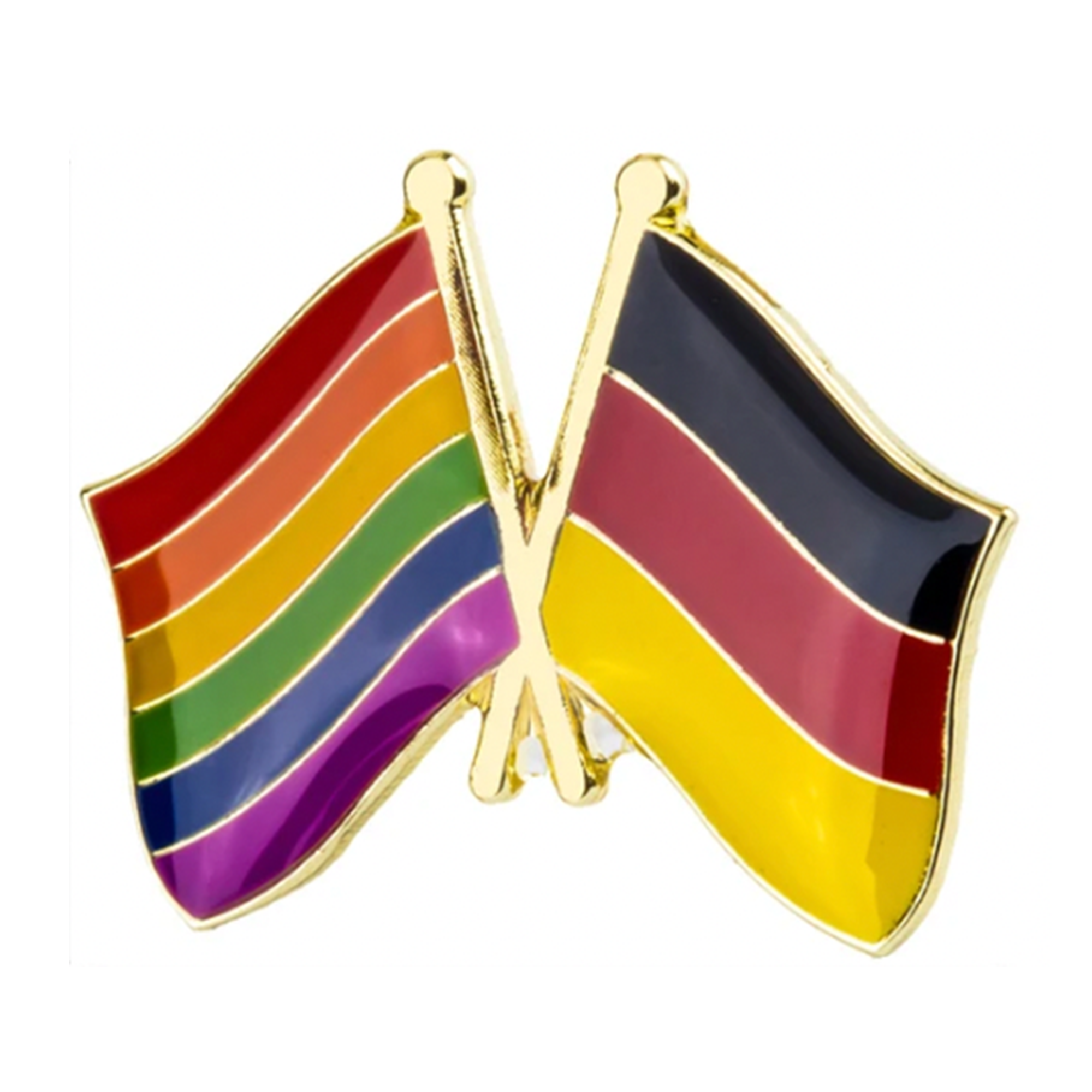 Germany & Rainbow Friendship Pin Badge Main image