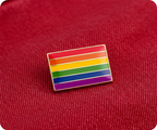 Small Rainbow Rectangle Pride Pin Badge