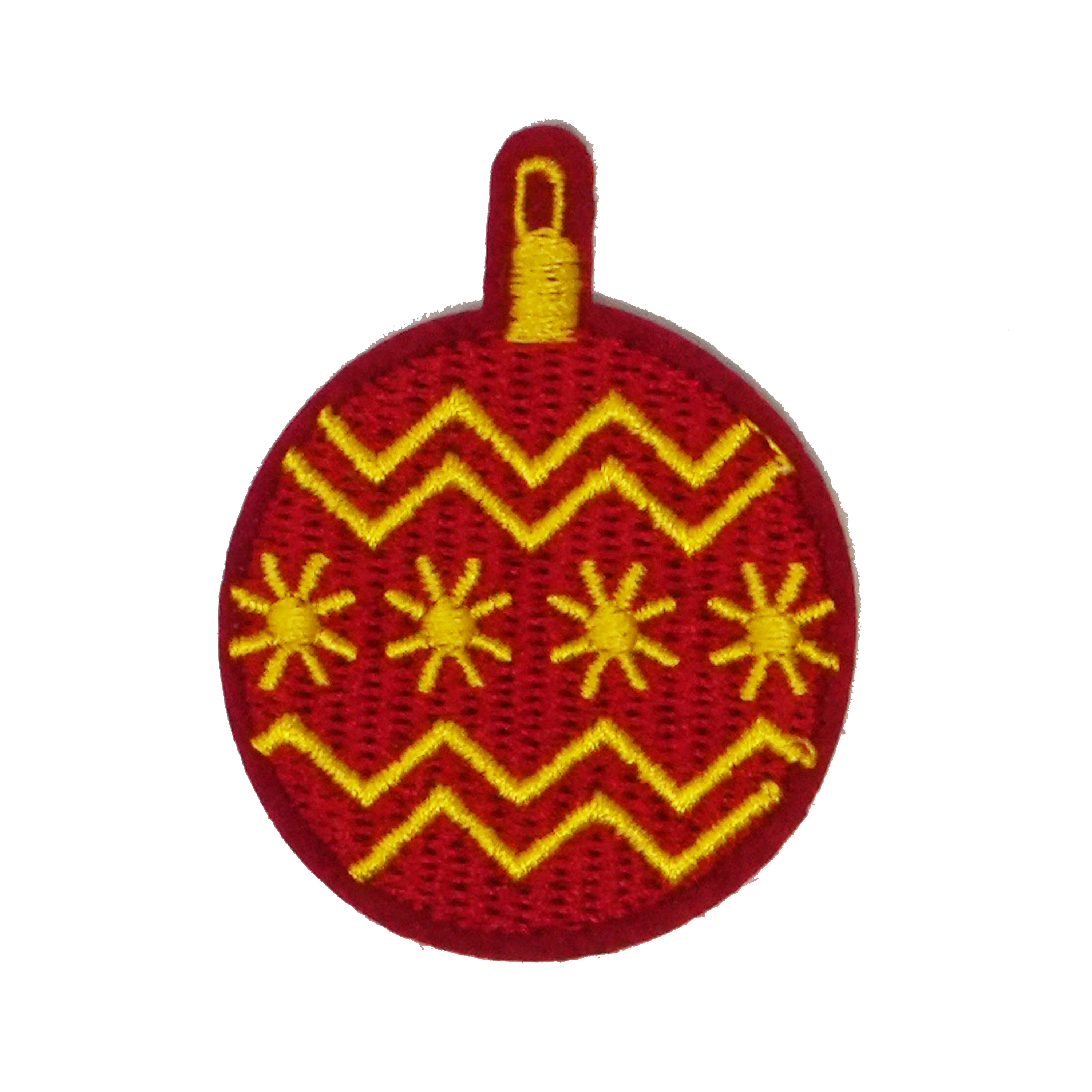 Red Bauble Christmas Decoration Patch Iron On (4 x 4cm)