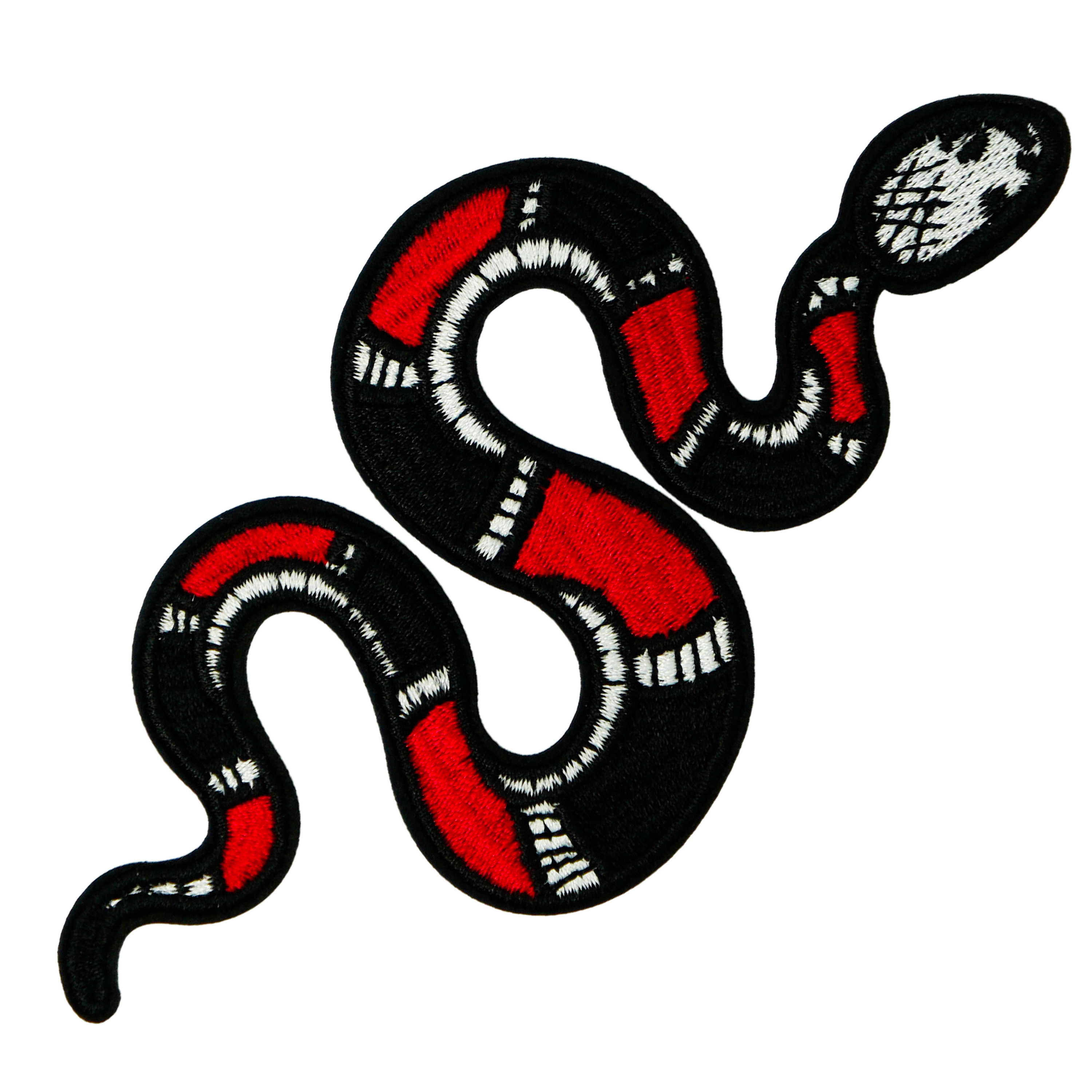 Slithering Coral Snake Iron On Patch (13 x 7cm)