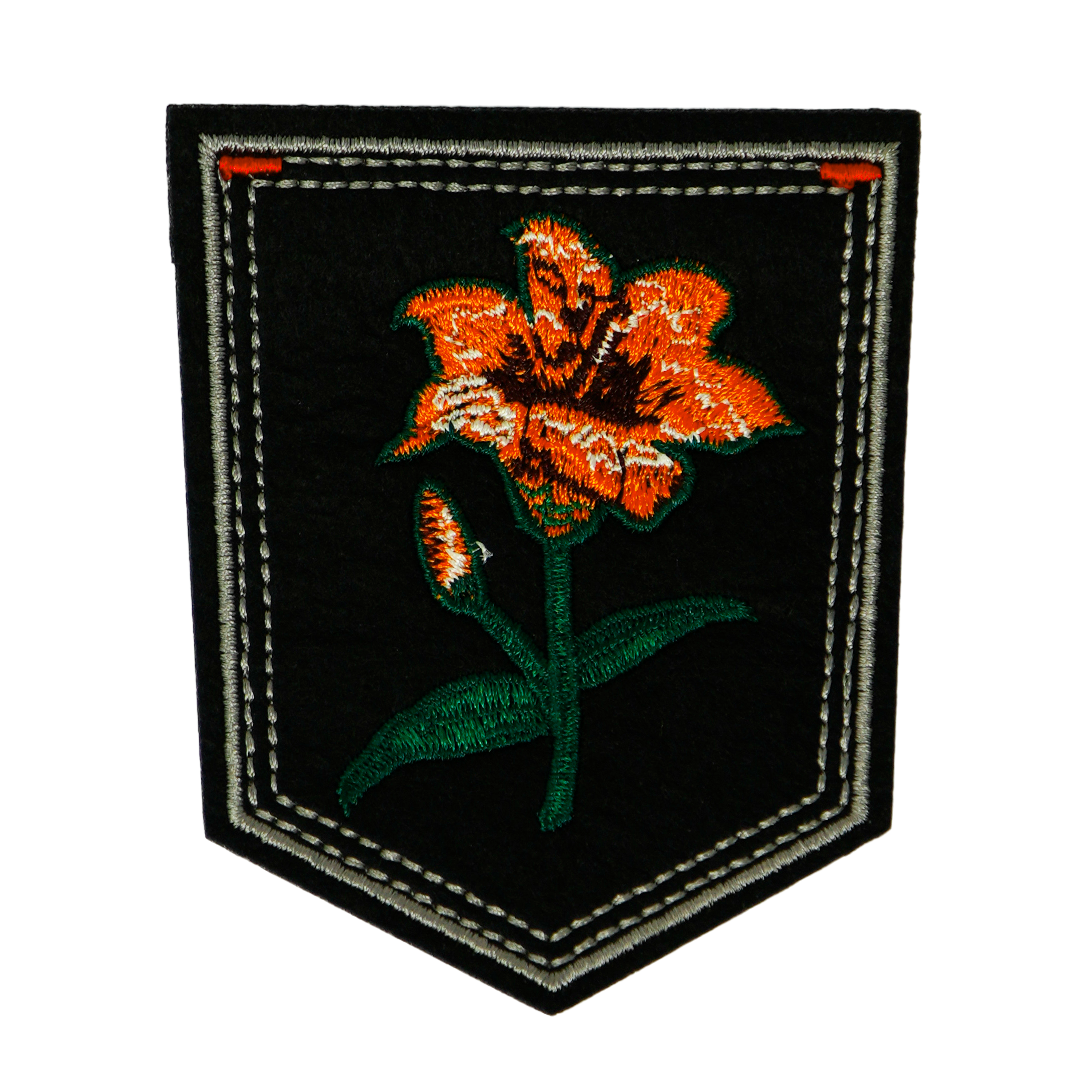 Tiger Lilly Black Shield Iron On Patch (7.6 x 9cm)