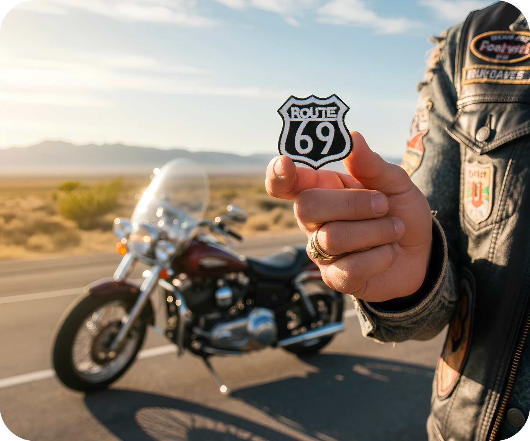 Route 69 United States Highway Iron On Patch (4 x 4cm)