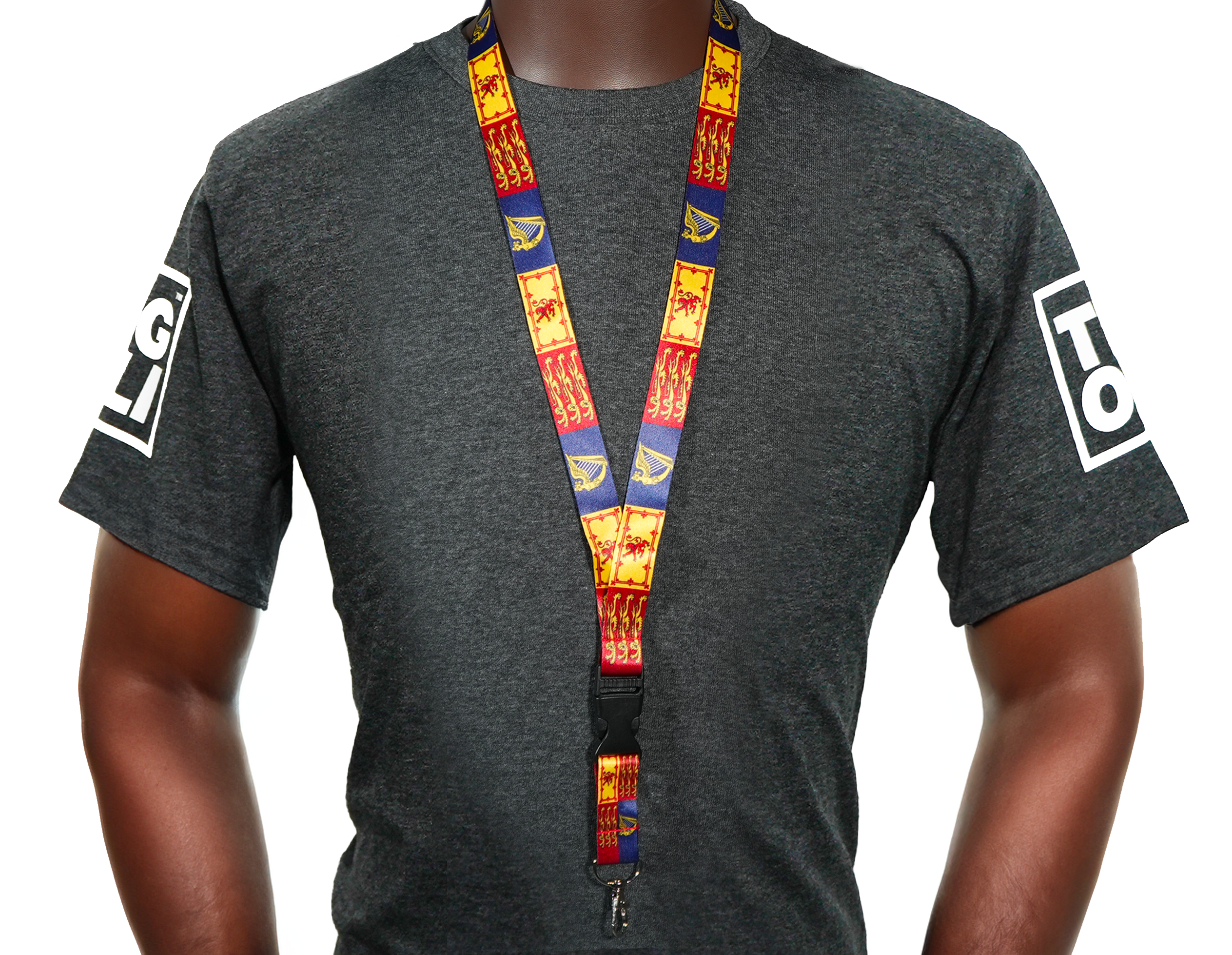 Royal Standard of the United Kingdom Lanyard – Red, Blue & Yellow Flag Print