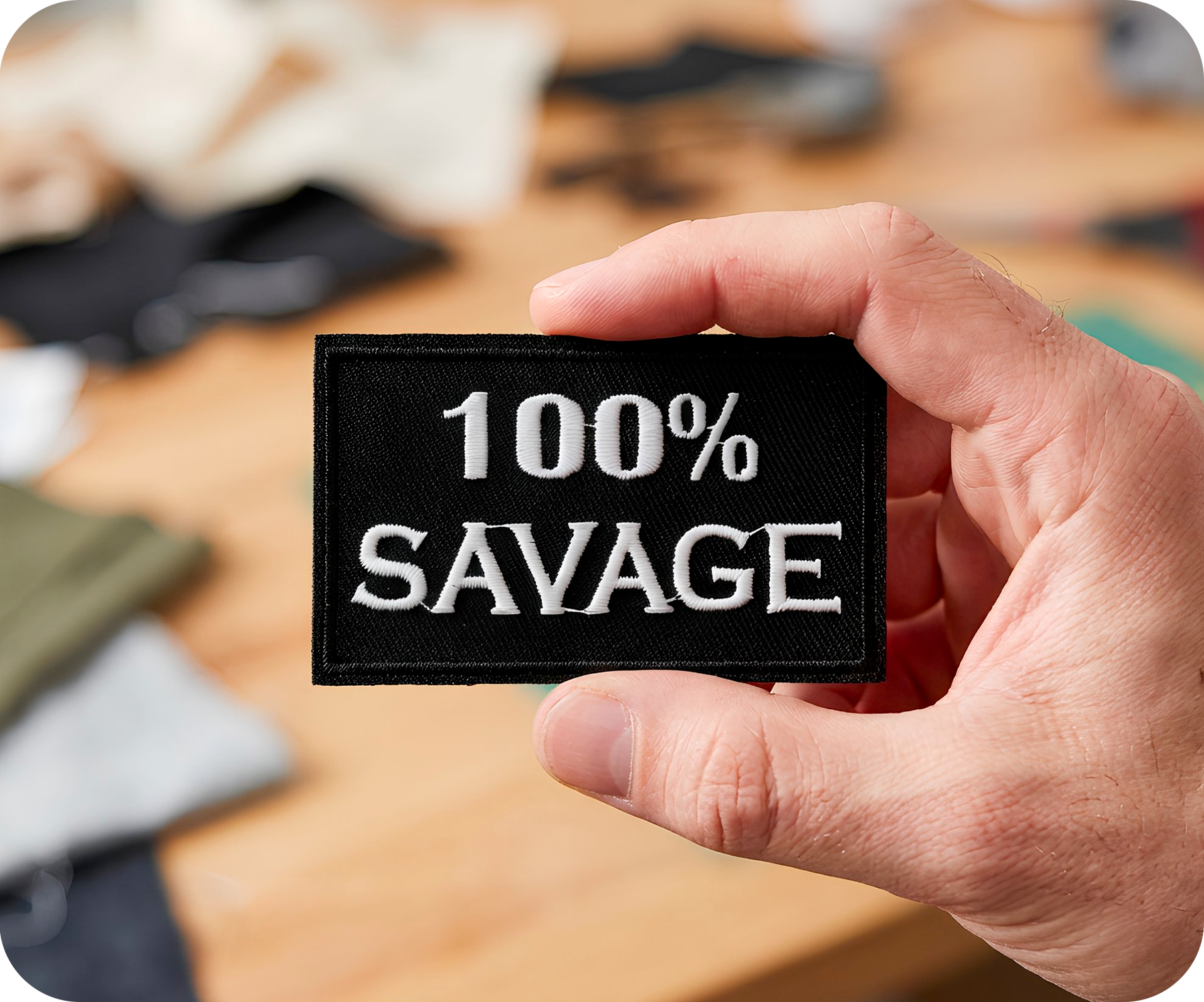 100% Savage Black Iron On Patch (7.8 x 5cm)