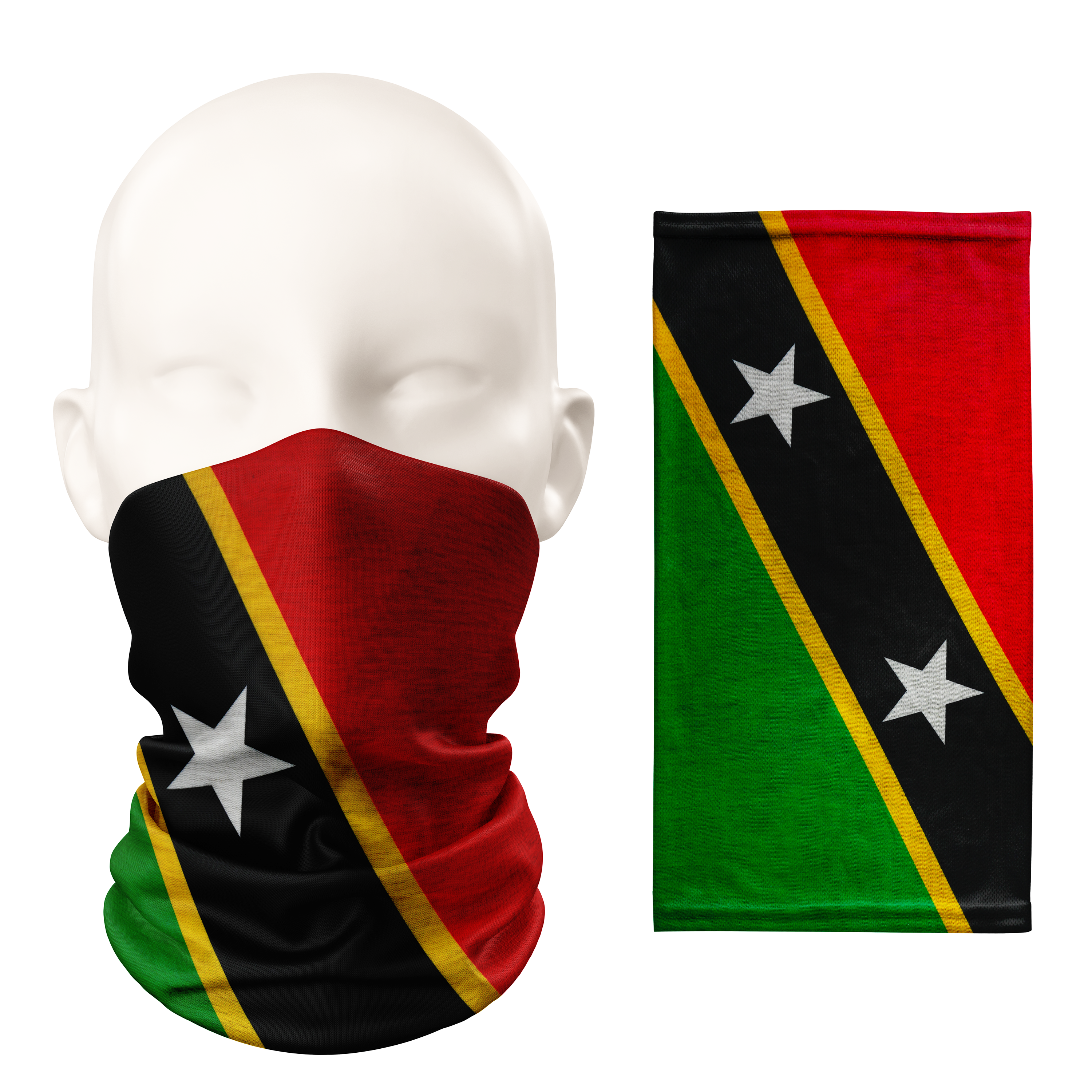 Saint Kitts and Nevis Flag Snood – Breathable Mask Neck Gaiter Face Covering