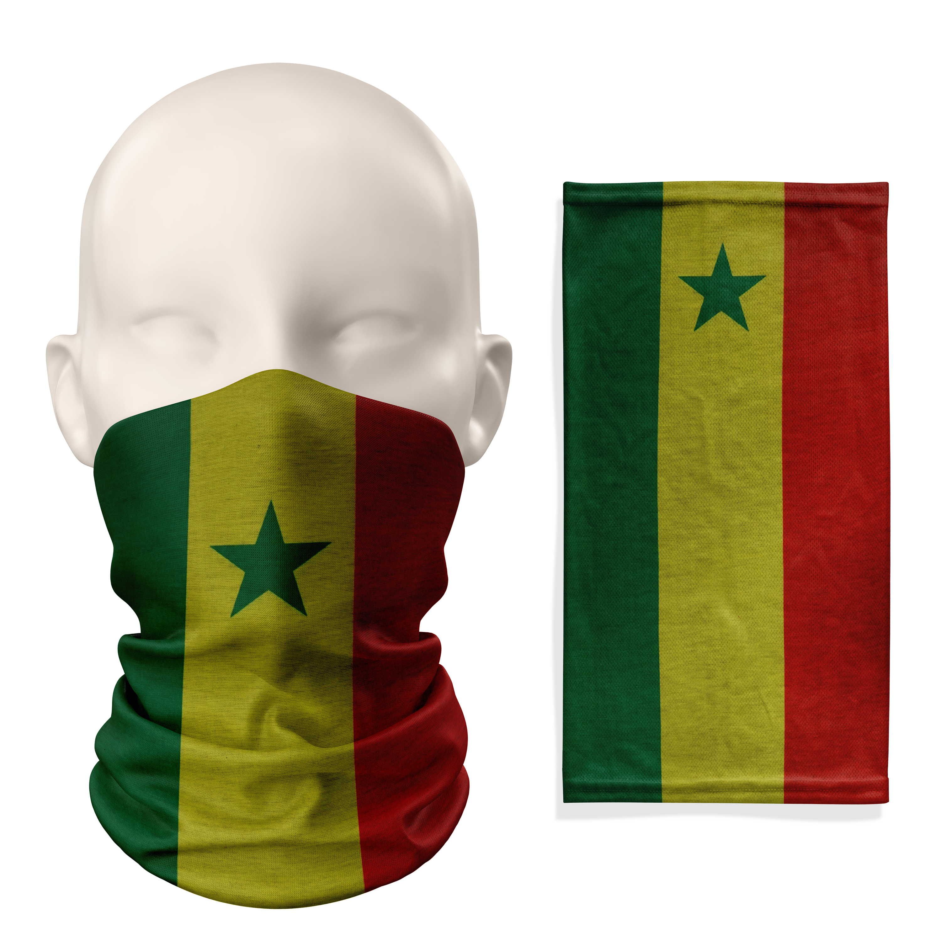 Senegal Flag Snood  – Breathable Mask Neck Gaiter Face Covering