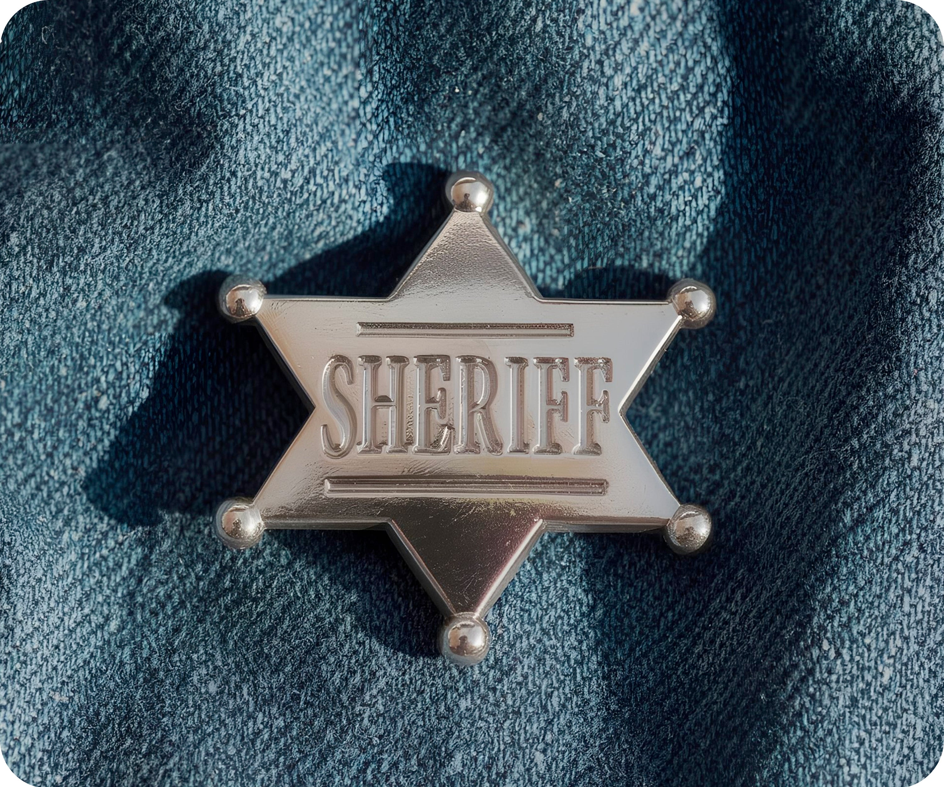 Silver Sheriff Pin Badge Secondary image