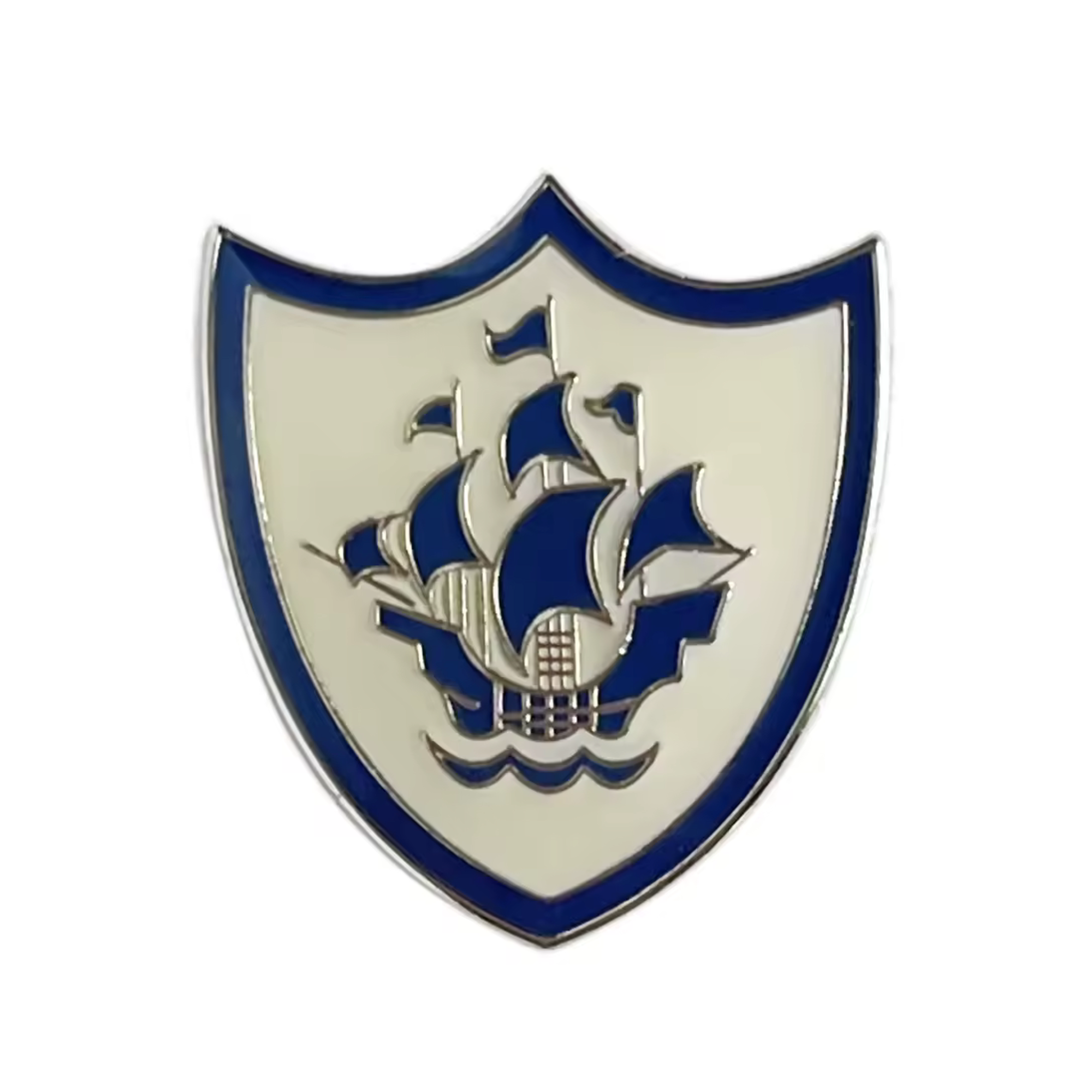Blue Ship & Shield Pin Badge Main image