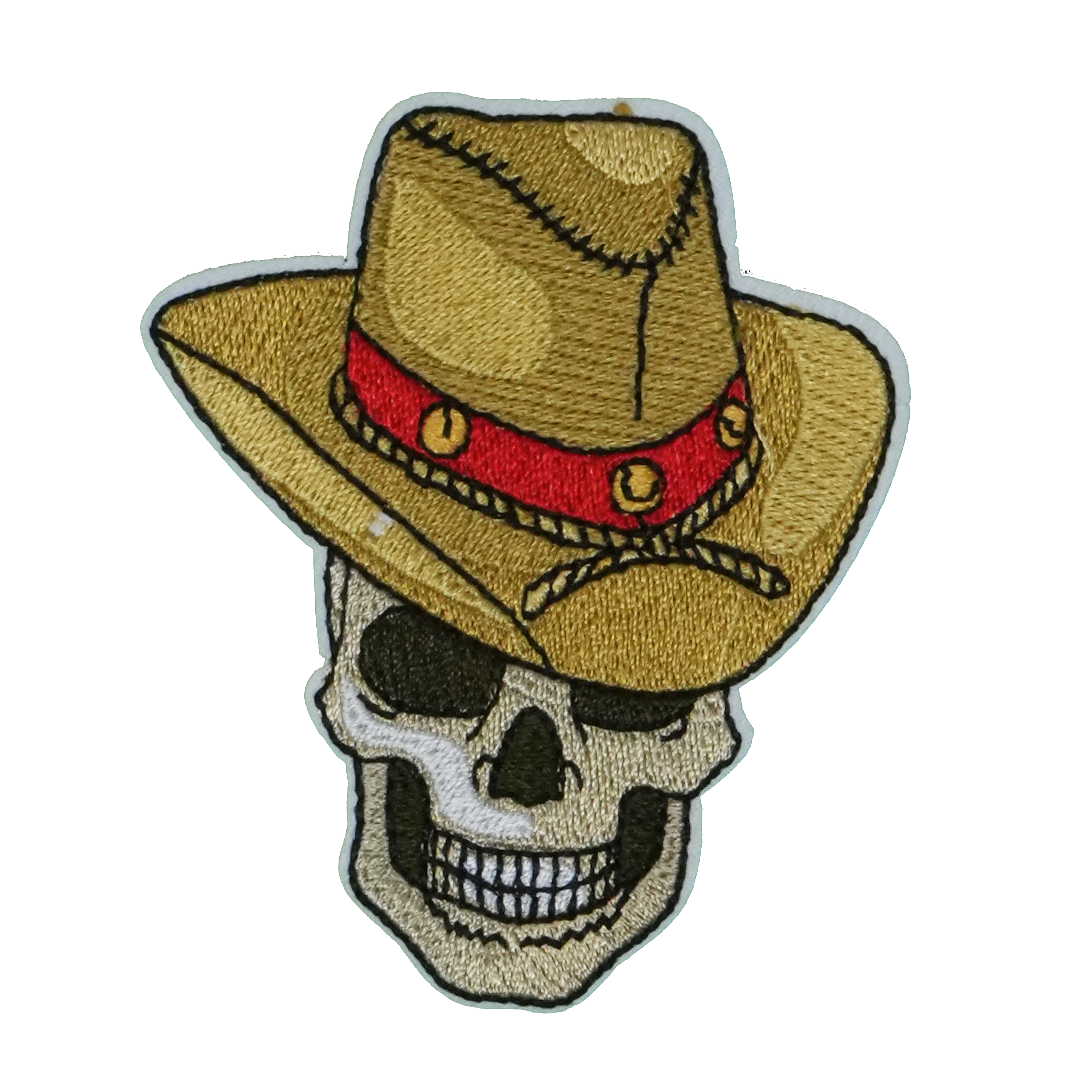 Skull Dead Cowboy Patch Iron On (6.5 x 8cm)
