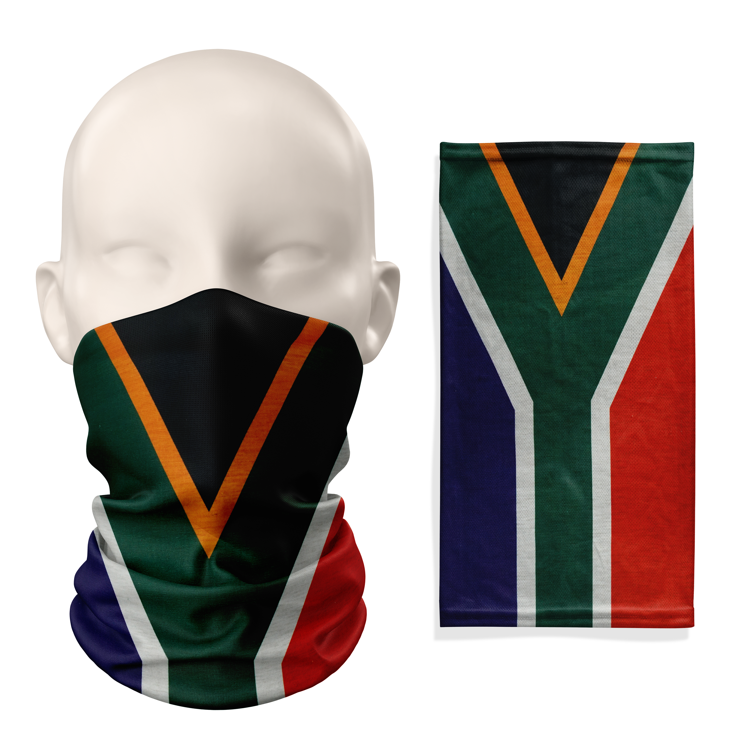 South Africa Flag Snood  – Breathable Mask Neck Gaiter Face Covering