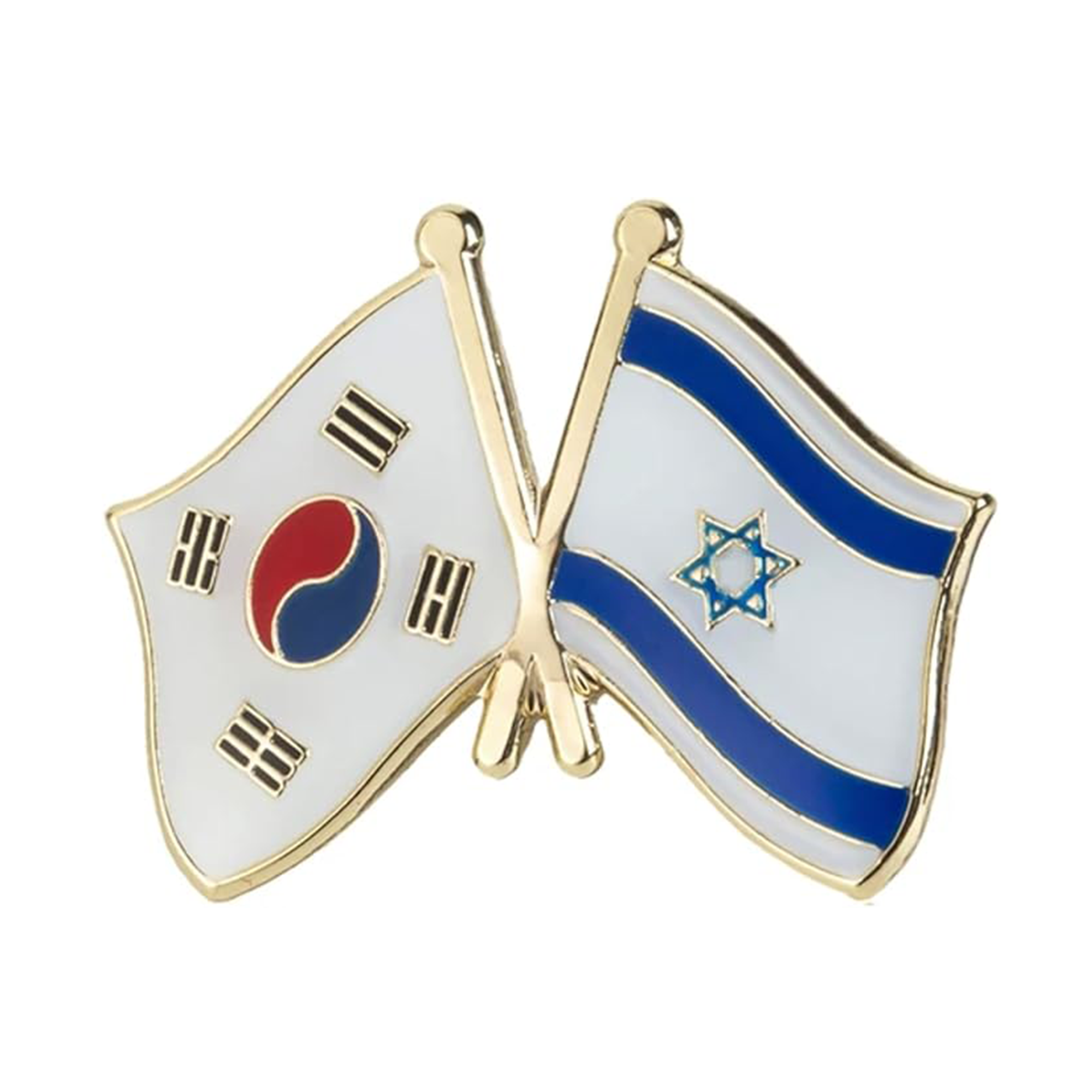 South Korea & Israel Friendship Pin Badge