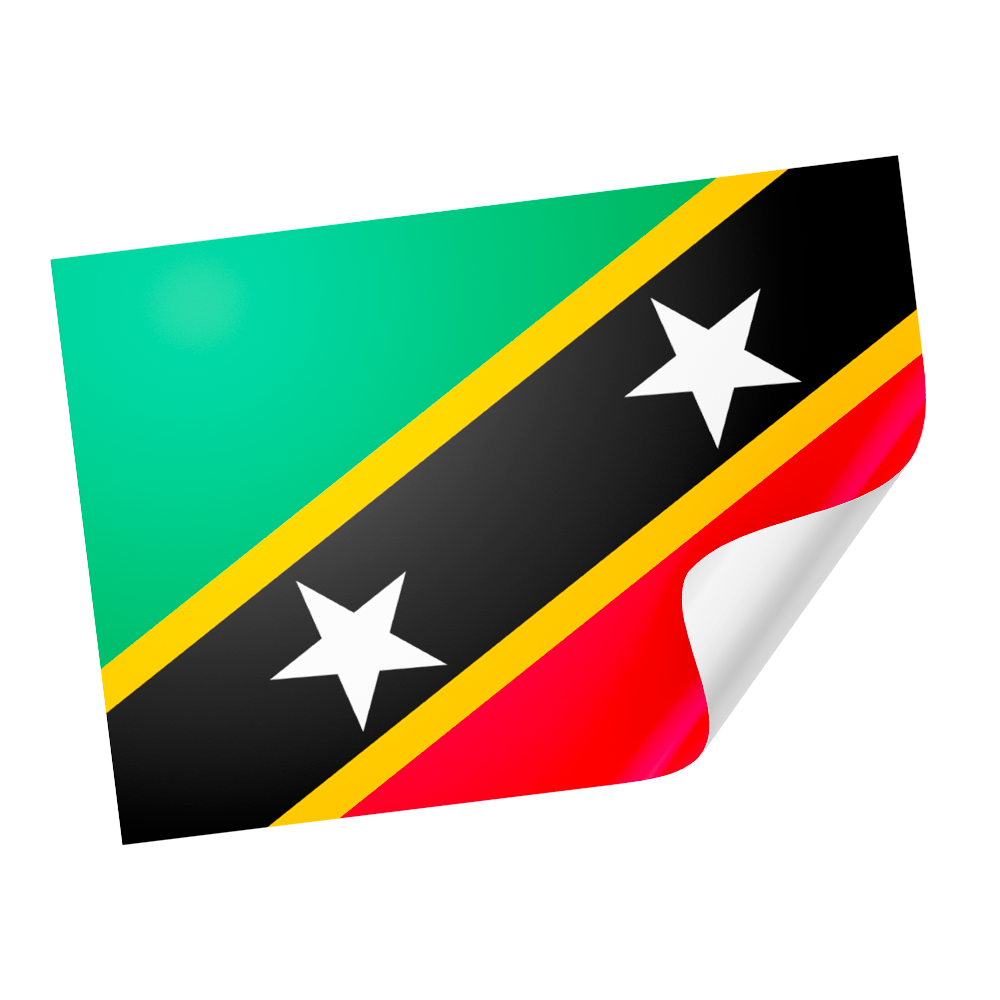 20 X Saint Kitts and Nevis Flag Stickers
