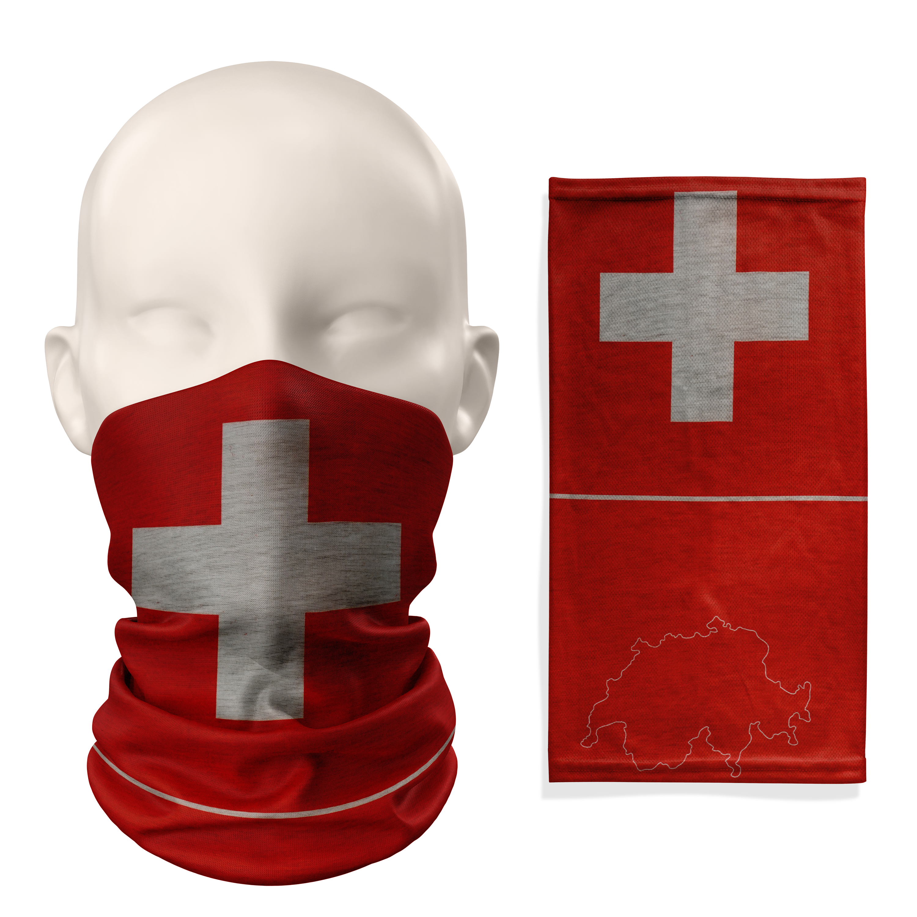 Switzerland Swiss Flag Snood  – Breathable Mask Neck Gaiter Face Covering