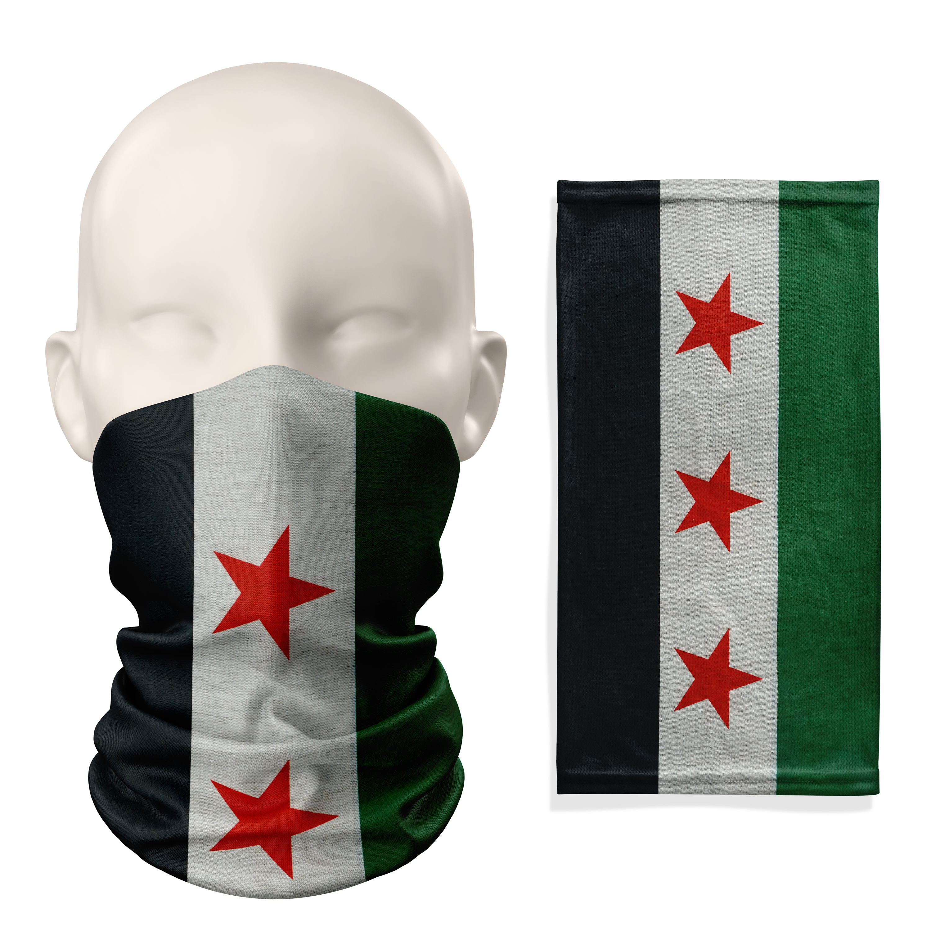 Syria Flag Snood  – Breathable Mask Neck Gaiter Face Covering