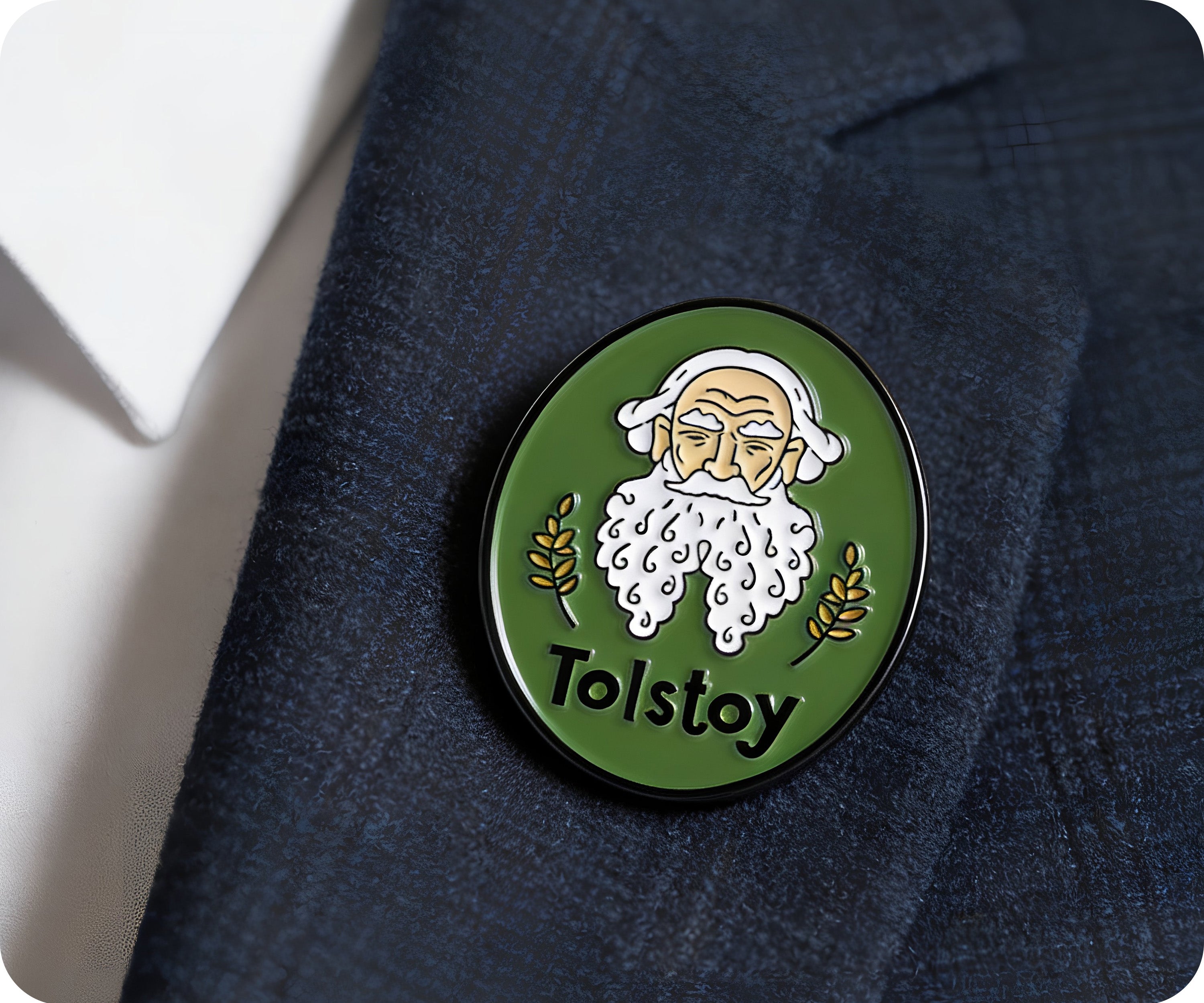 Tolstoy Historic Writer Pin Badge Secondary image