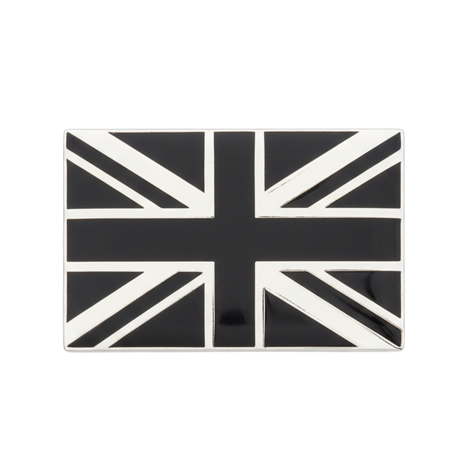 Black United Kingdom Union Jack Rectangle Pin Badge Main image