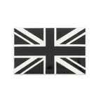 Black United Kingdom Union Jack Rectangle Pin Badge