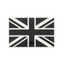 Black United Kingdom Union Jack Rectangle Pin Badge