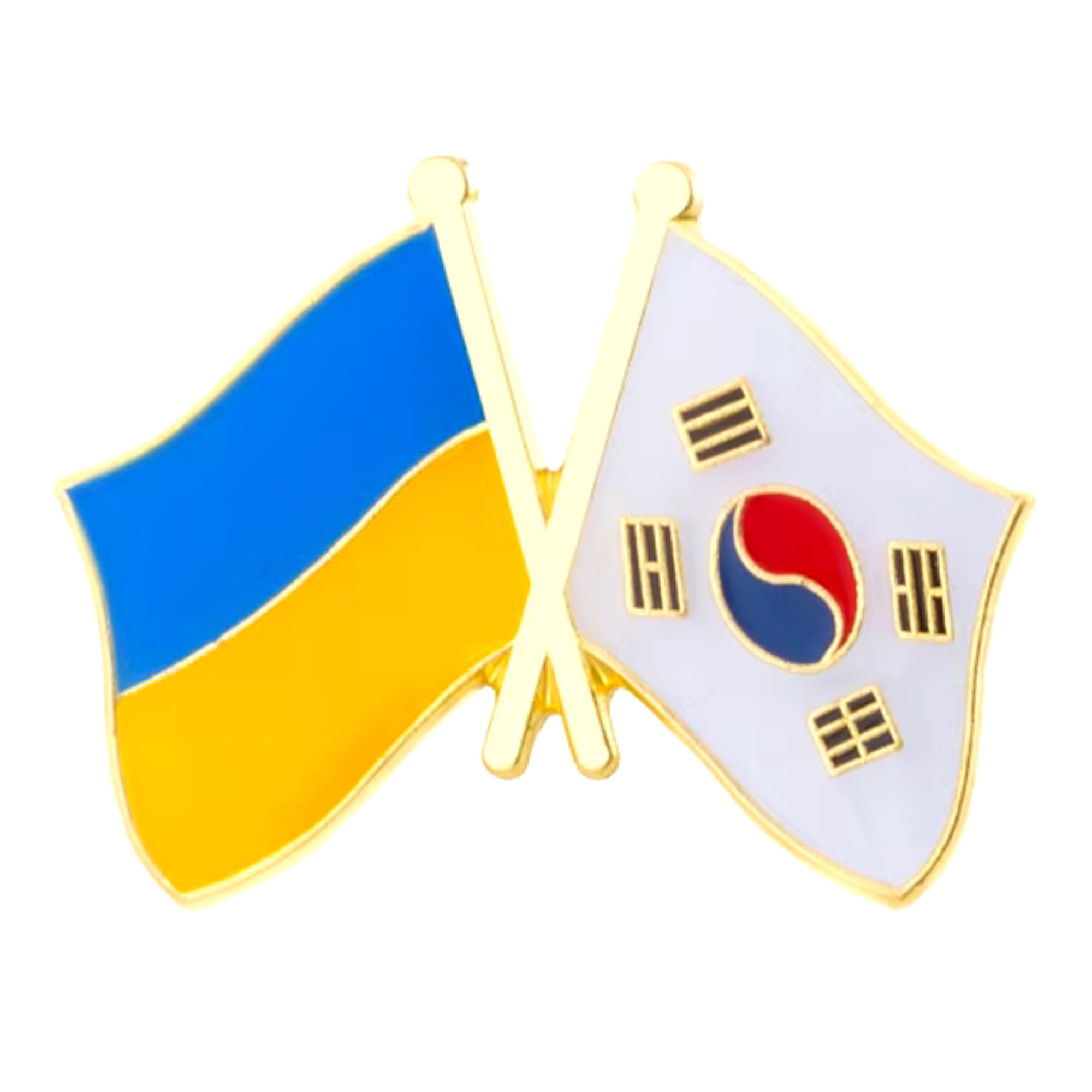 Ukraine & South Korea Friendship Pin Badge Main image