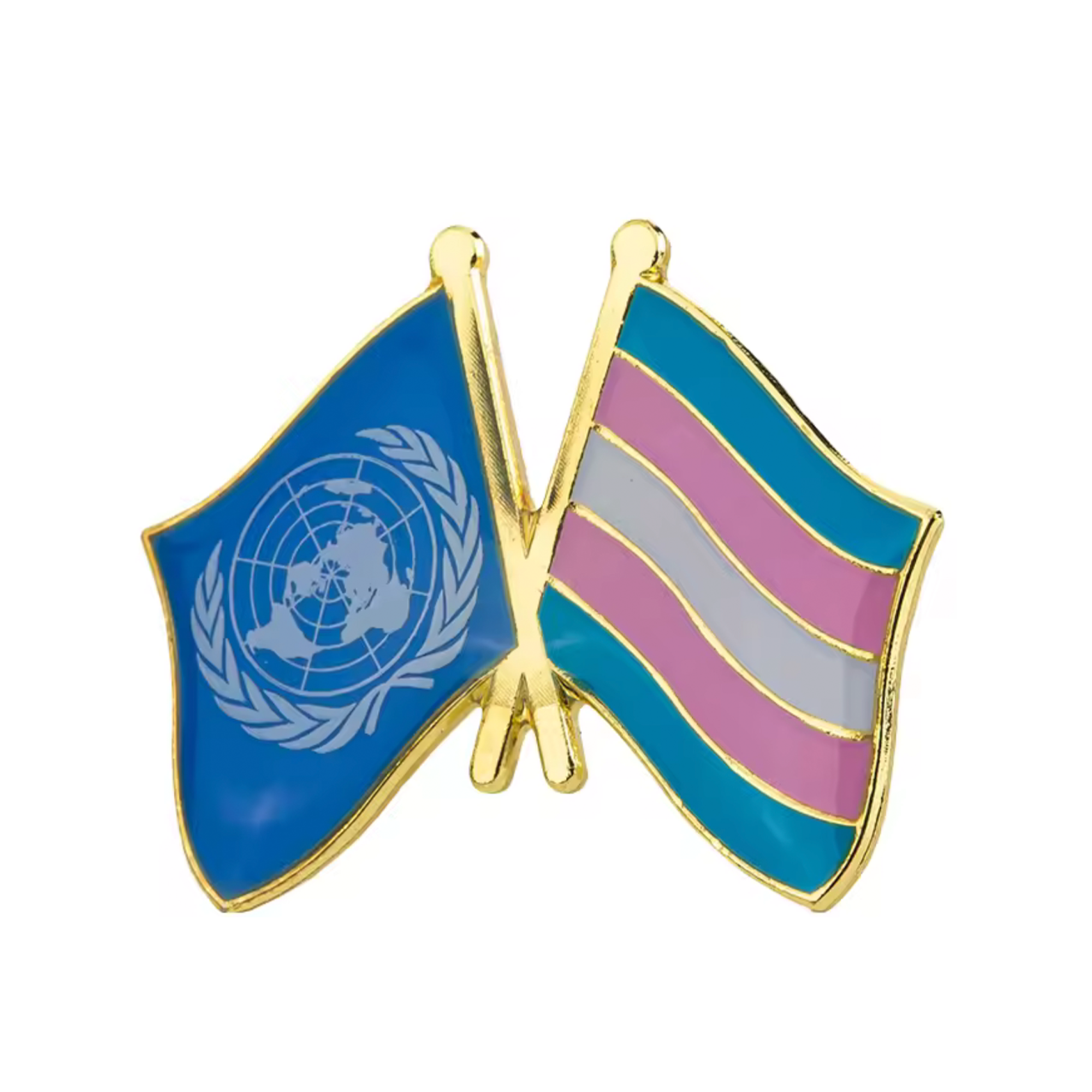 Transgender Pride & United Nations UN Friendship Pin Badge