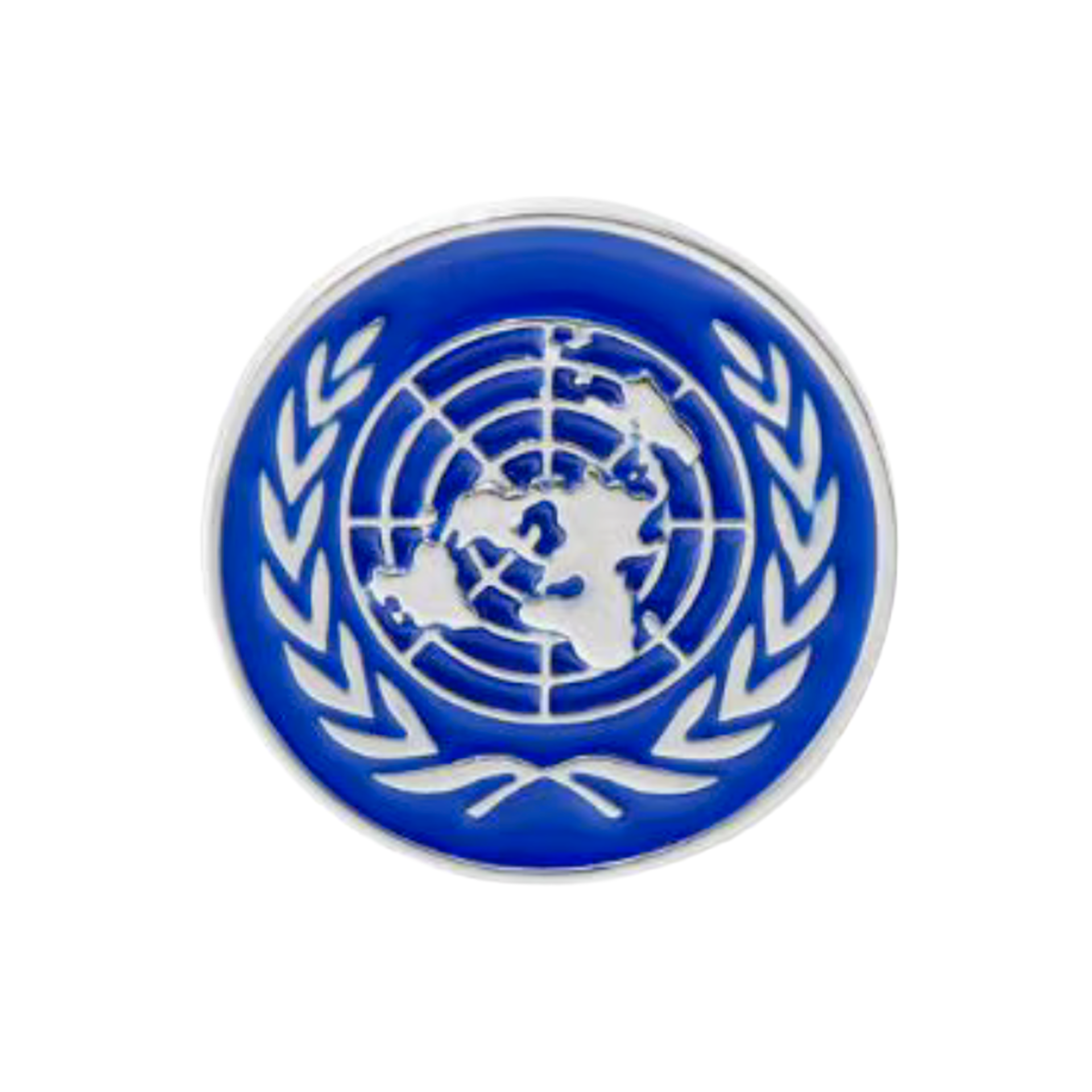 United Nations Button Silver Diplomat Pin Badge