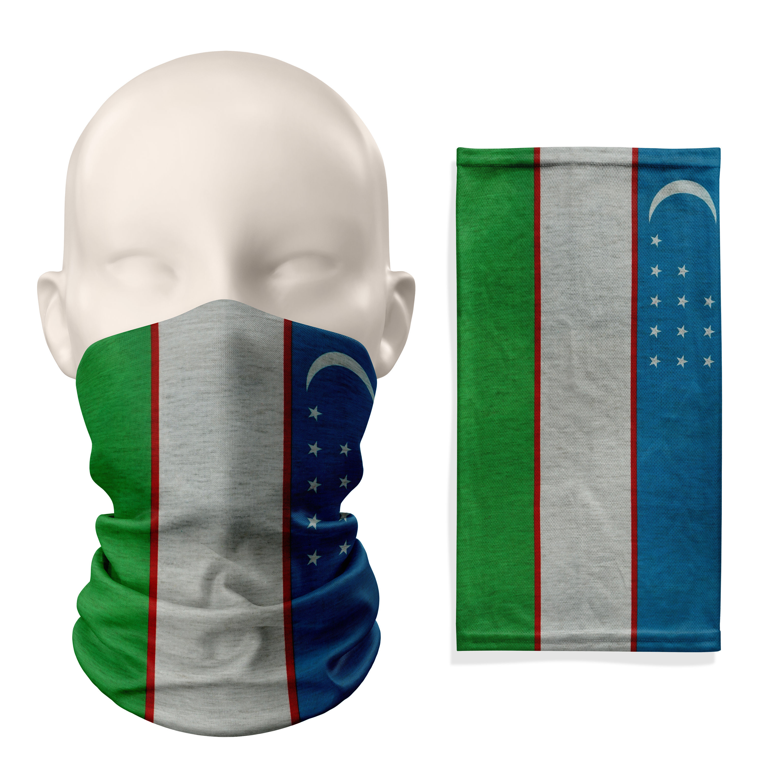 Uzbekistan Flag Snood – Breathable Mask Neck Gaiter Face Covering