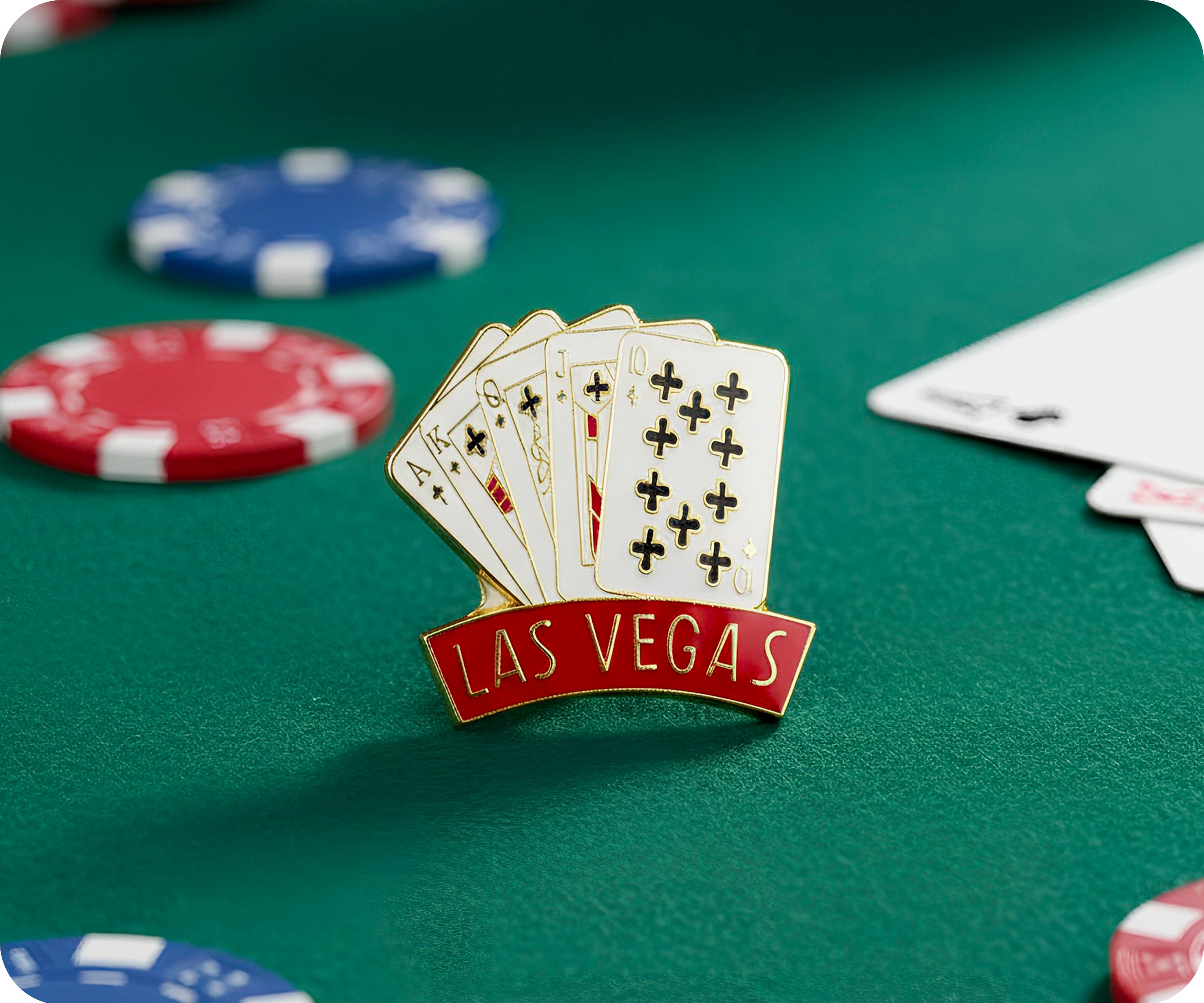 Las Vegas Royal Flush Pin Badge