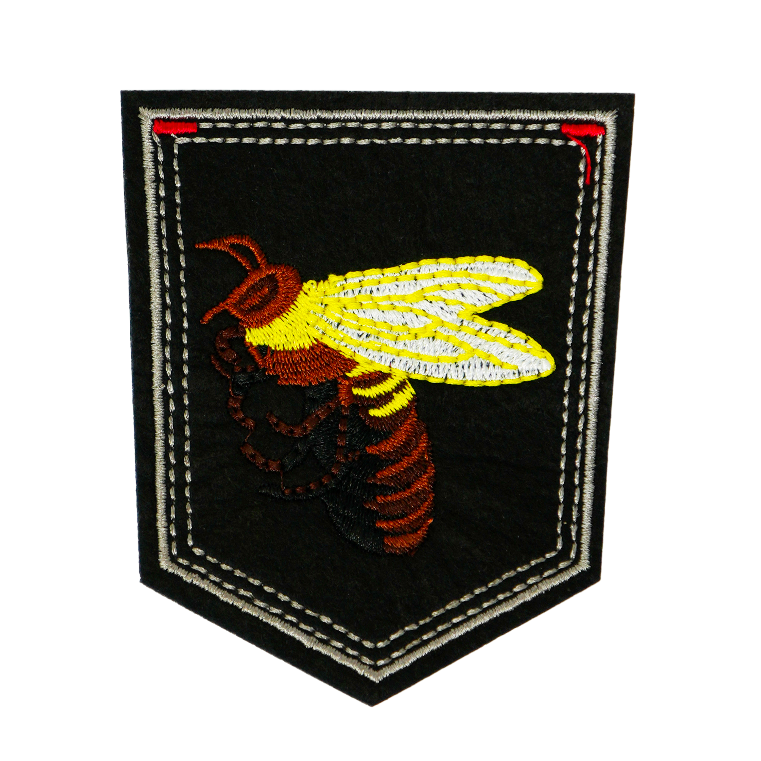 Wasp Hornet Inset & Shield Iron On Patch (9 x 7.6cm)