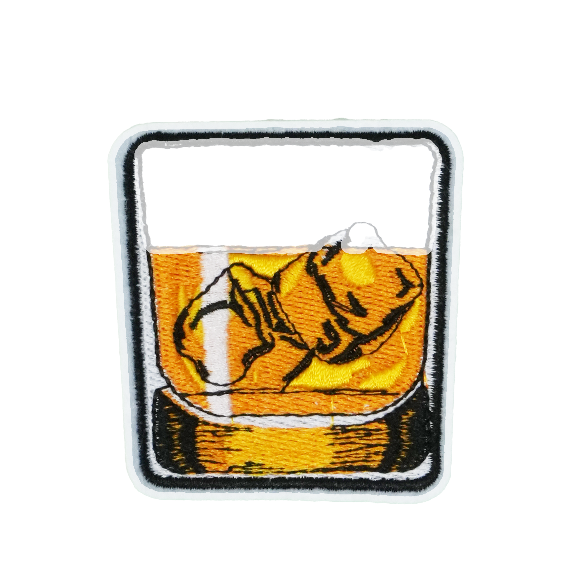 Glass Of Whisky & Ice Patch Iron On (6 x 6cm)