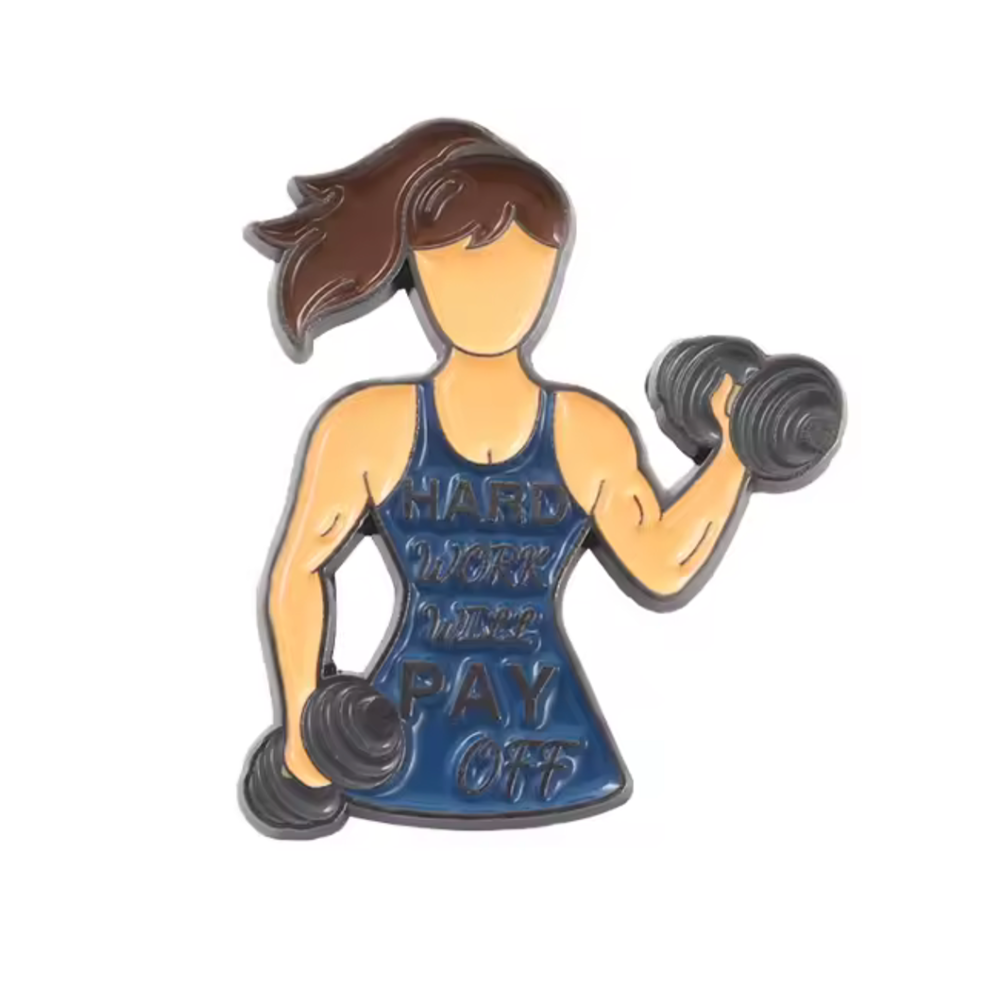 Female Gym Workout Pin Badge