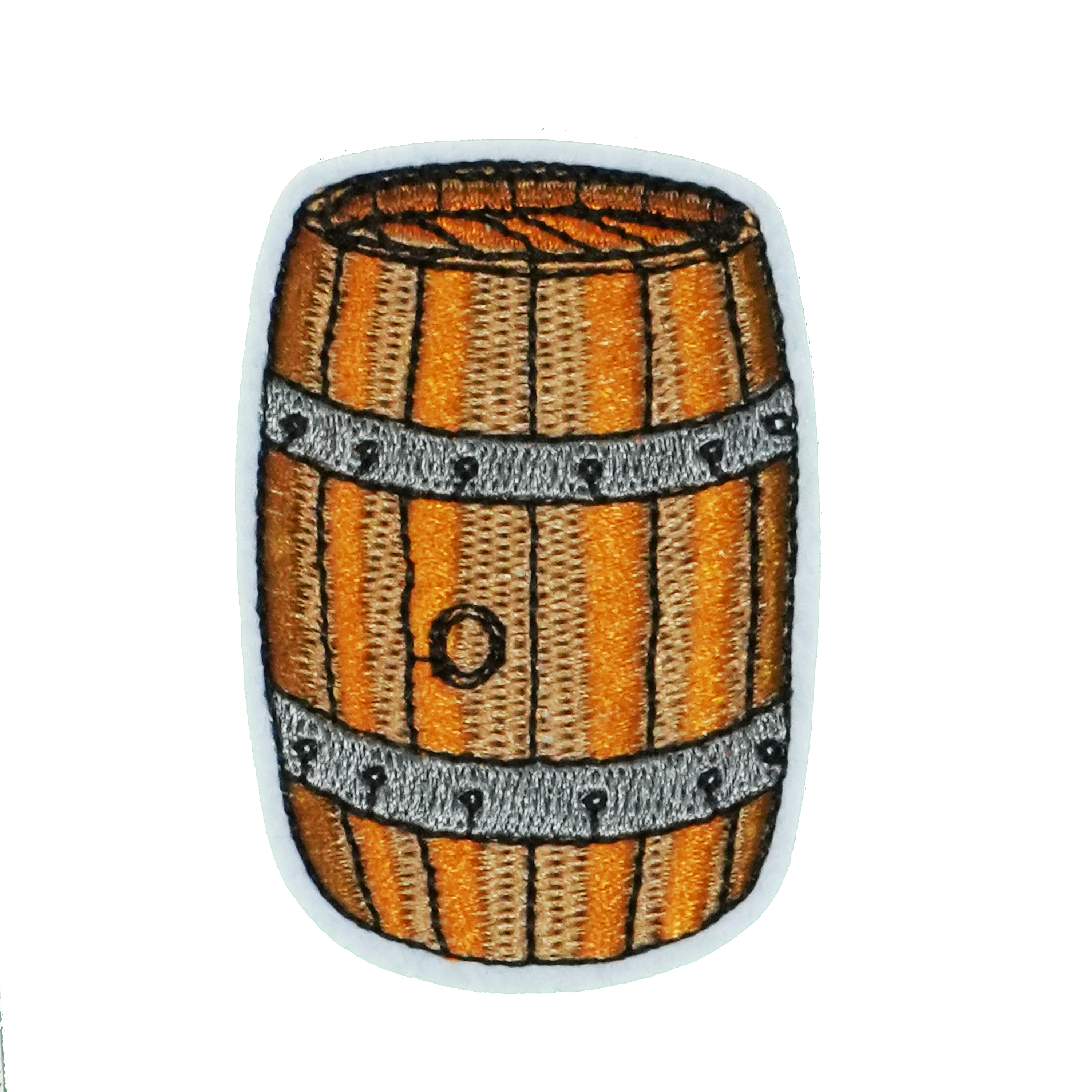 Wooden Barrel Drink Pirate Patch Iron On (7 x 4.5cm)