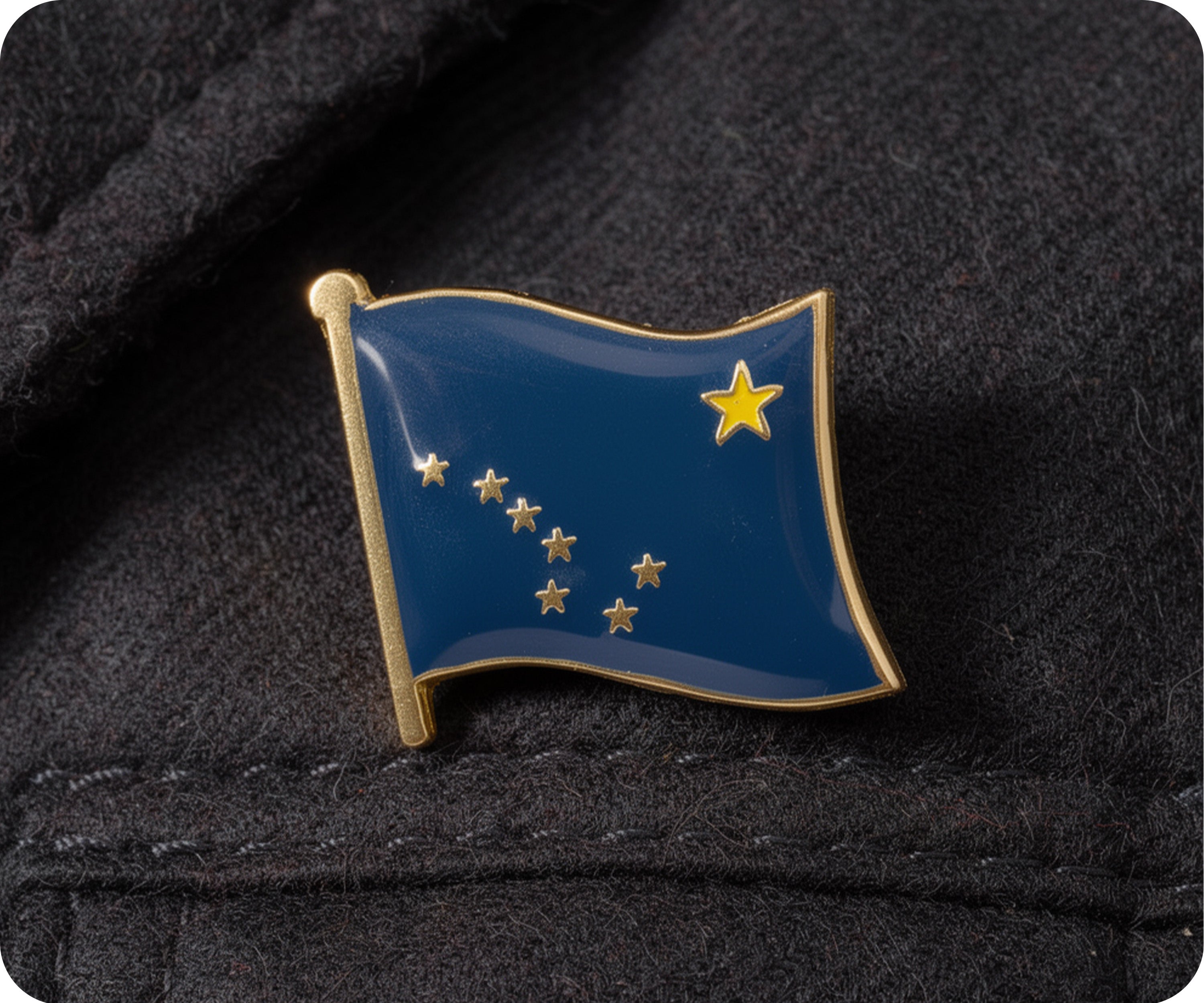 Alaska U.S.A. State Flag Pin Badge Secondary image