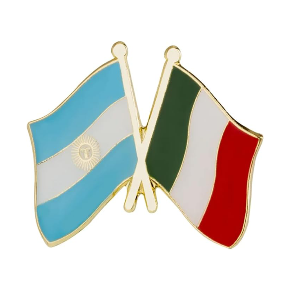 Argentina & Italy Friendship Pin Badge Main image