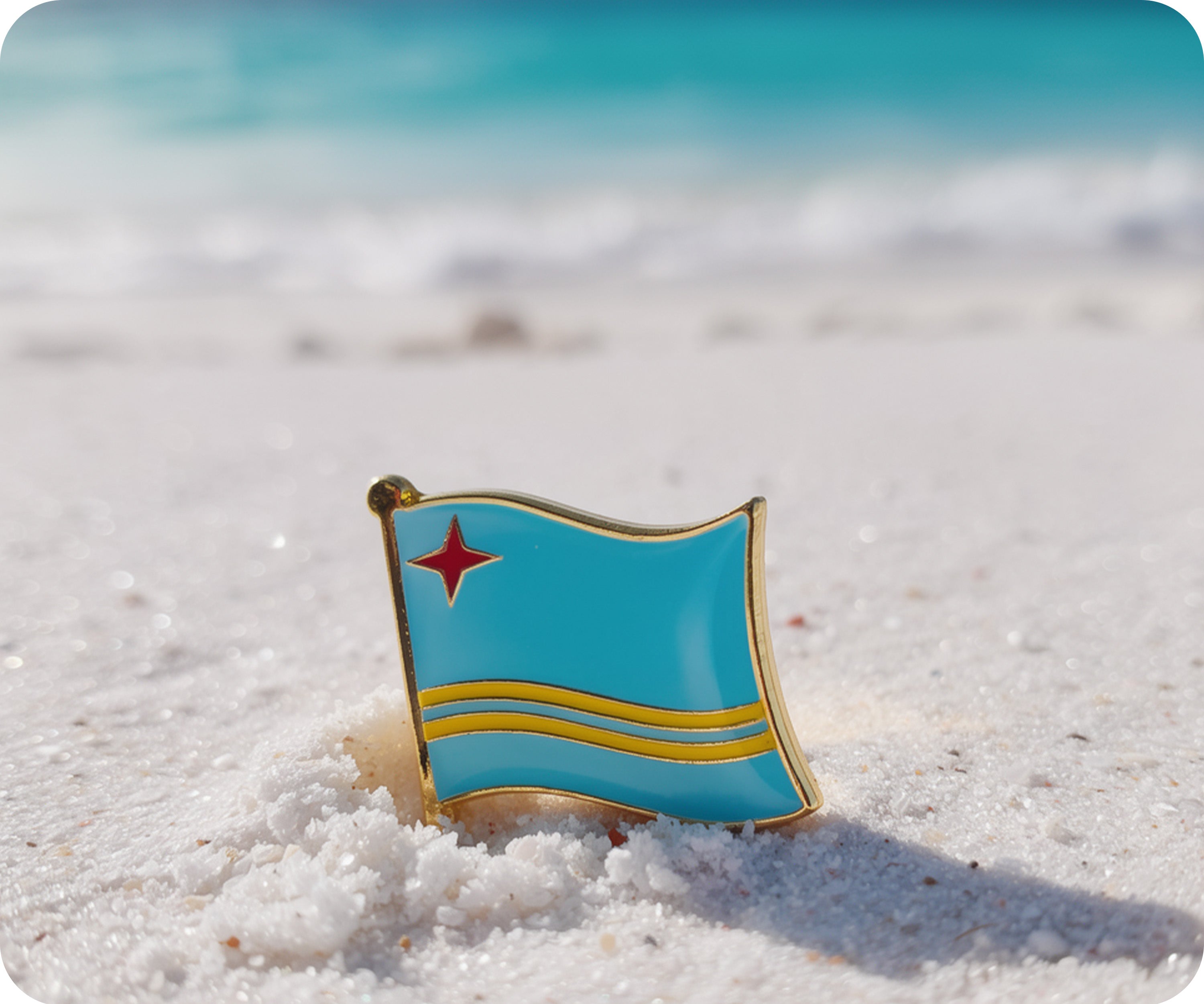 Aruba Flag Pin Badge Secondary image
