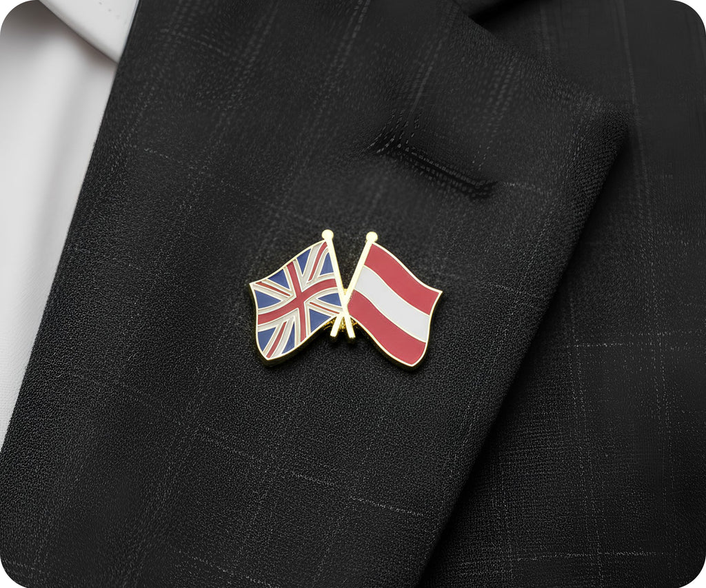 United Kingdom & Austria Friendship Pin Badge