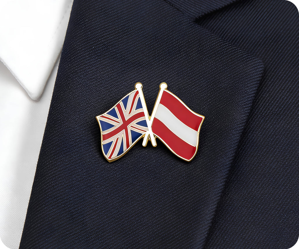 United Kingdom & Austria Friendship Pin Badge