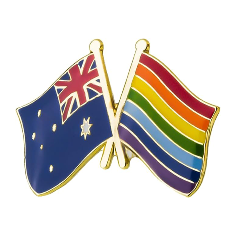Australia & Rainbow Friendship Pin Badge Main image