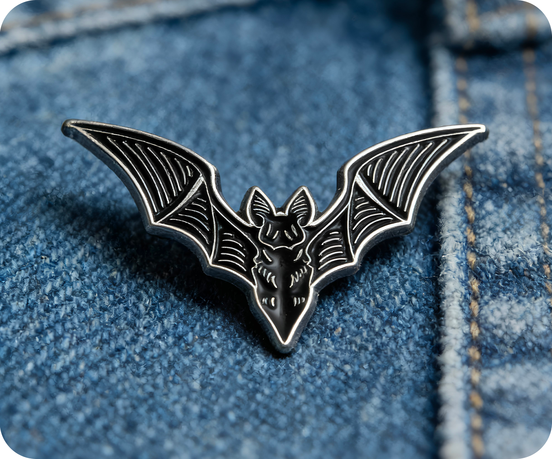 Vampire Bat Black Pin Badge Secondary image
