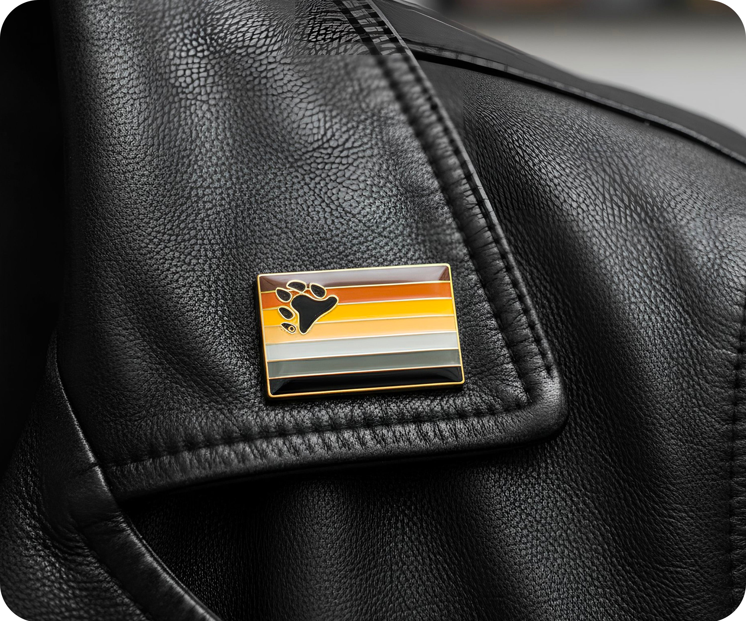 Bear Pride Rectangle Pin Badge