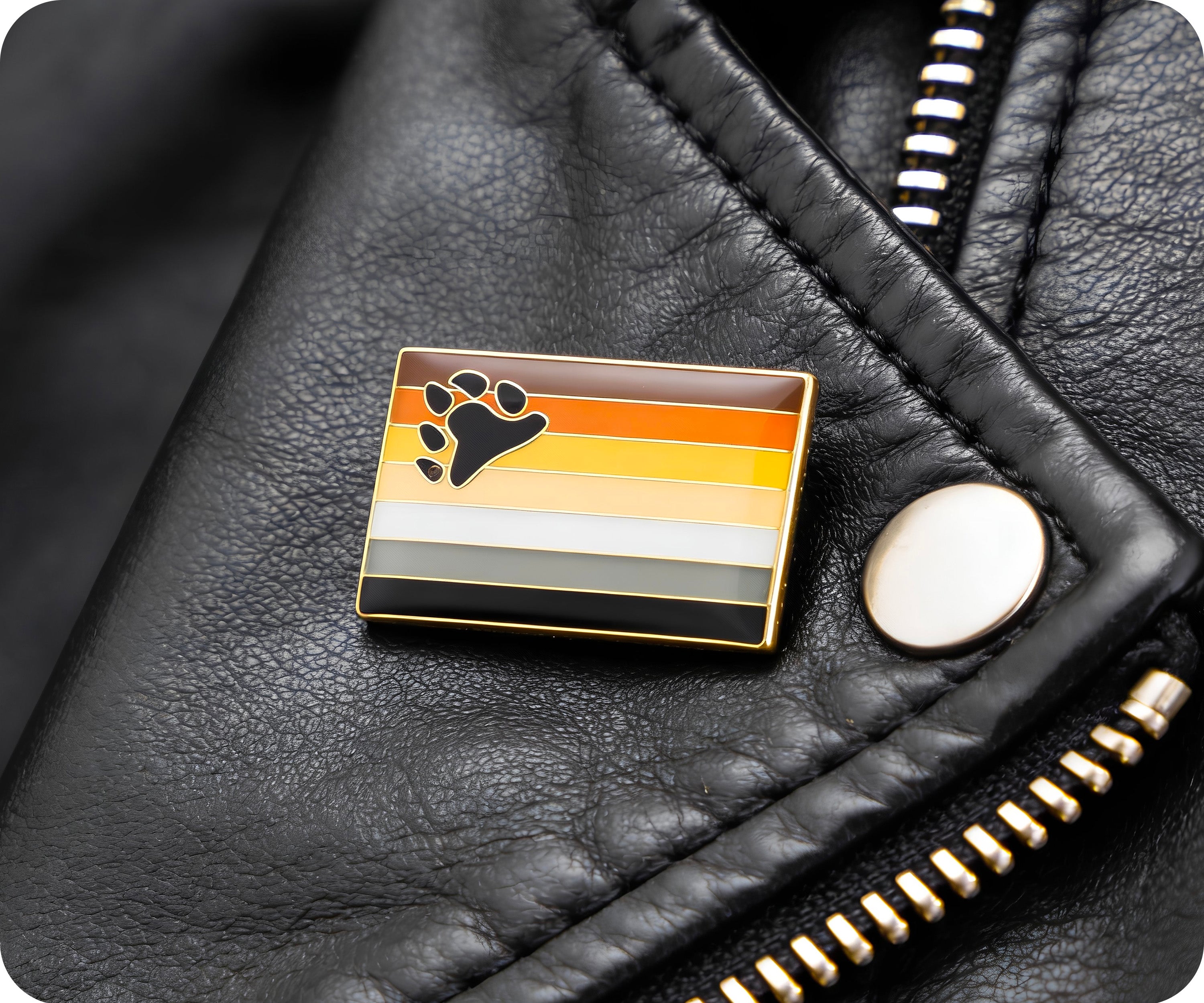 Bear Pride Rectangle Pin Badge