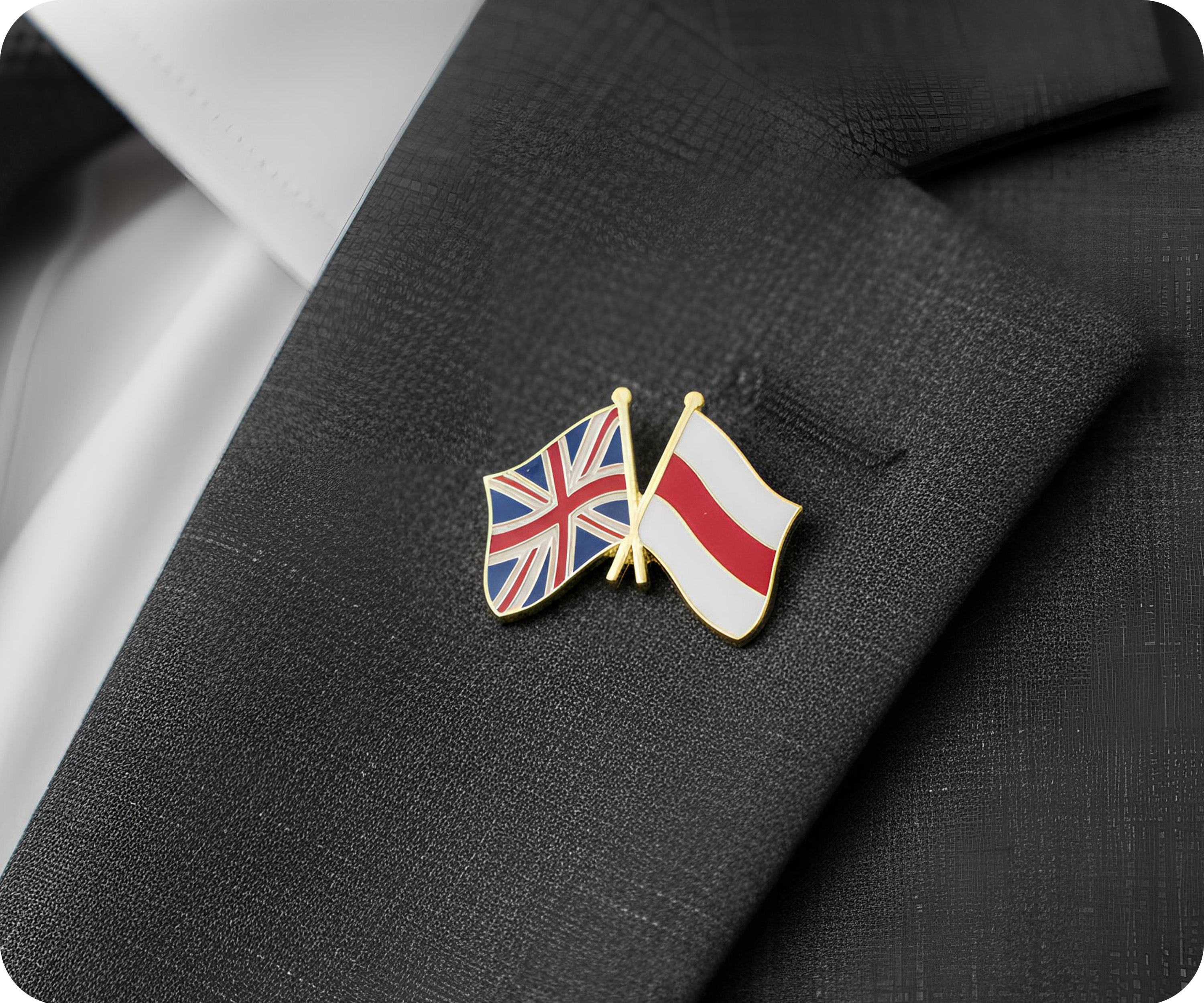 United Kingdom UK & Belarus Friendship Pin Badge Secondary image
