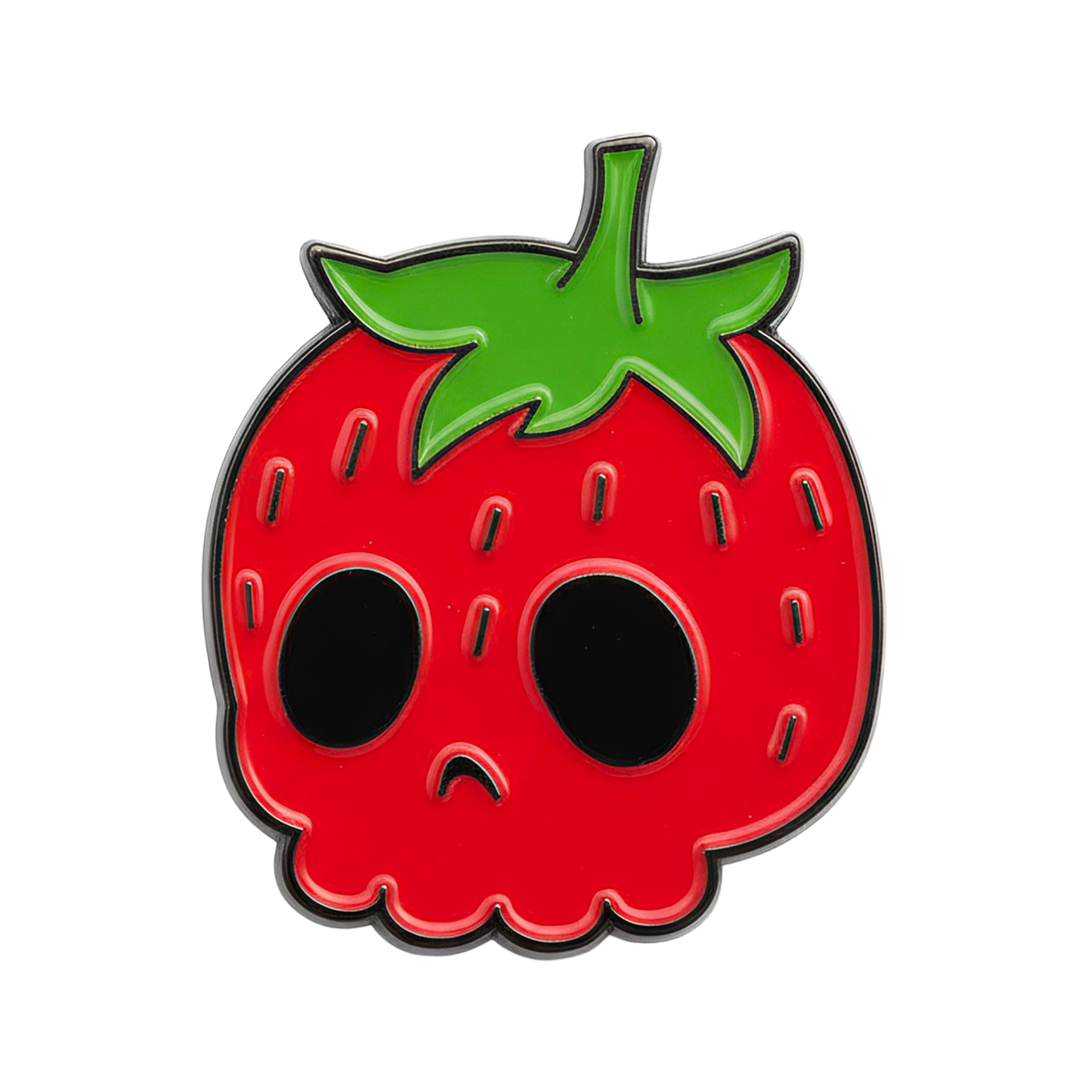Strawberry Skull Fruit Pin Badge Main image