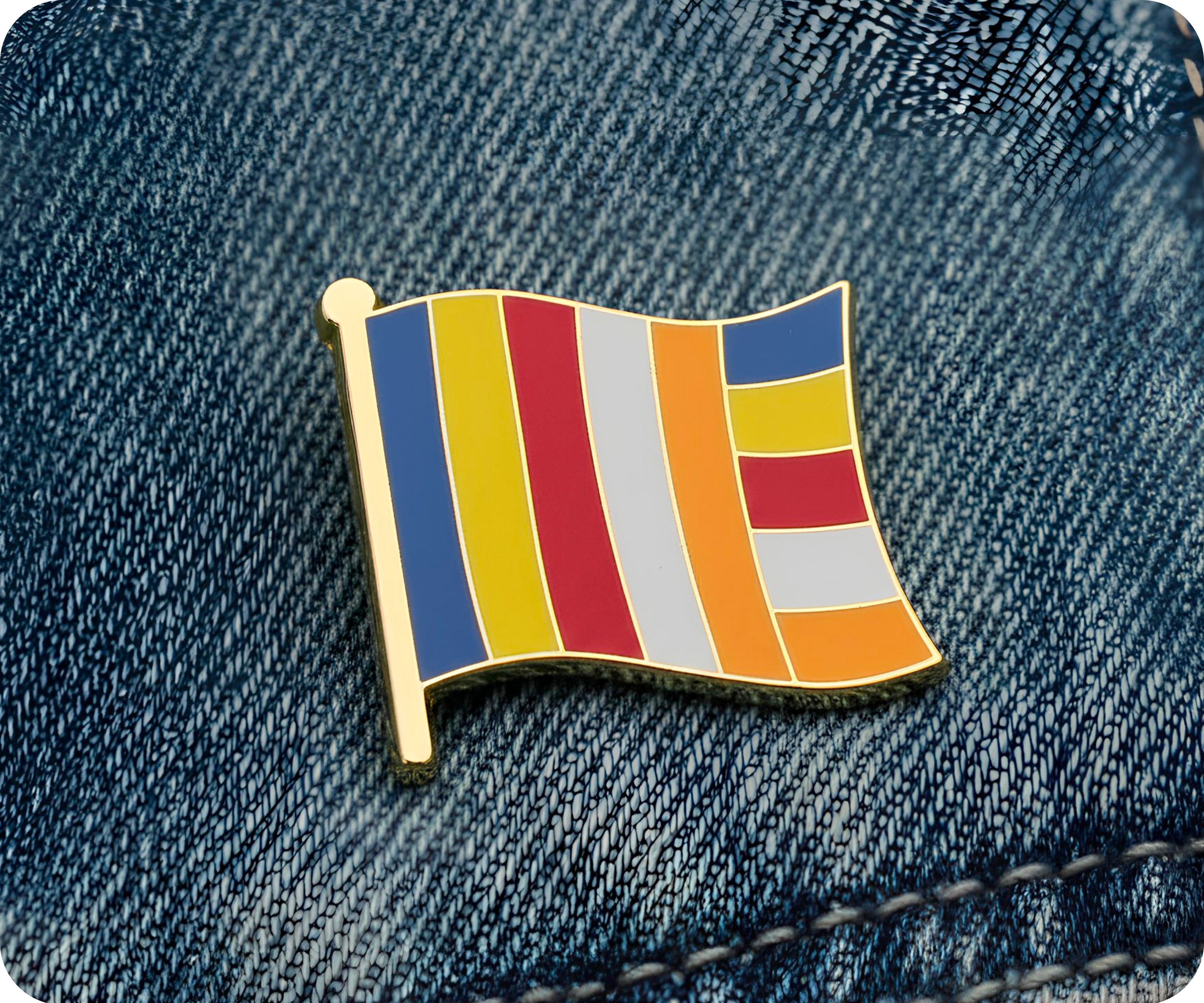 Buddhism Flag Pin Secondary image