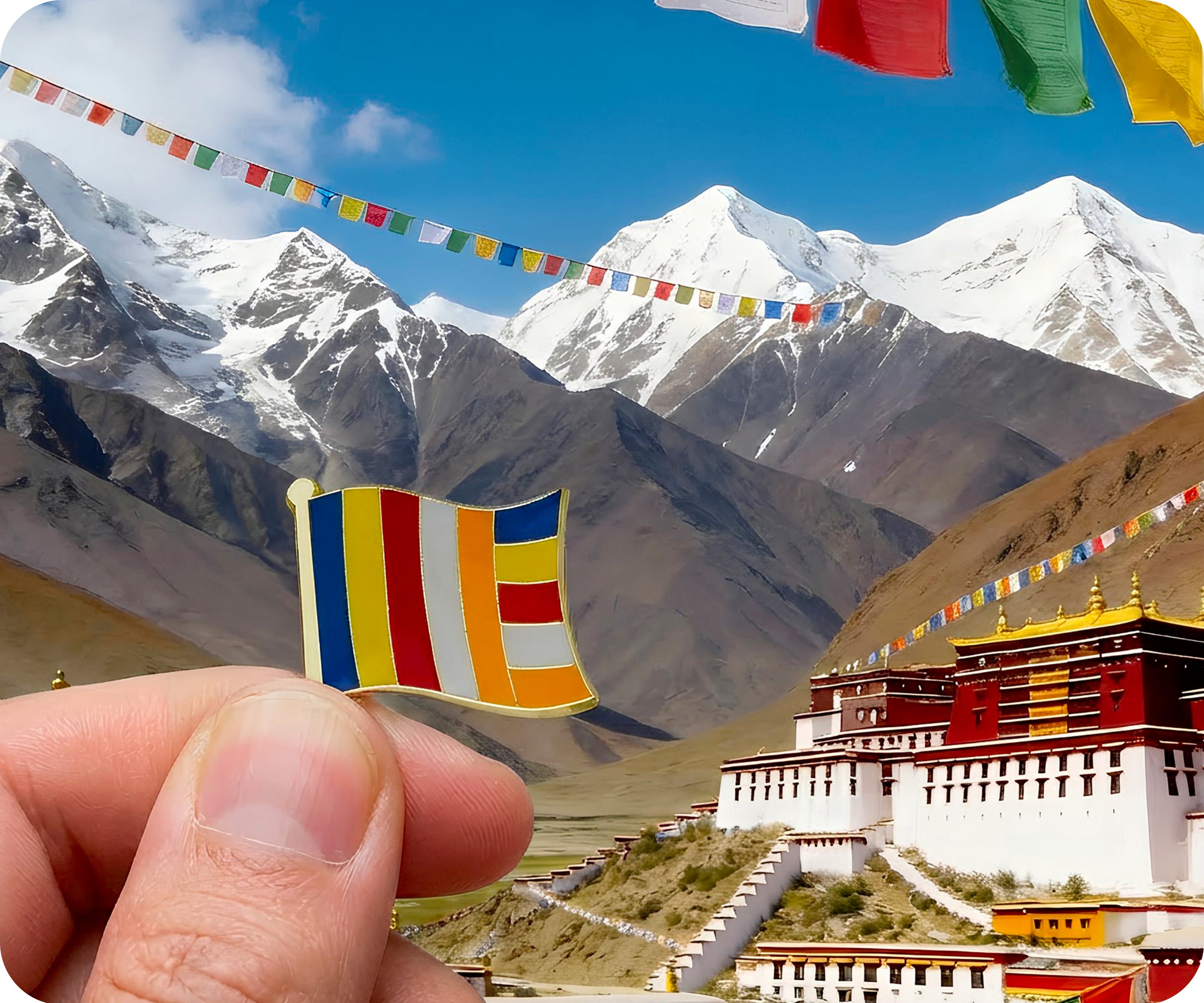 Buddhism Flag Pin