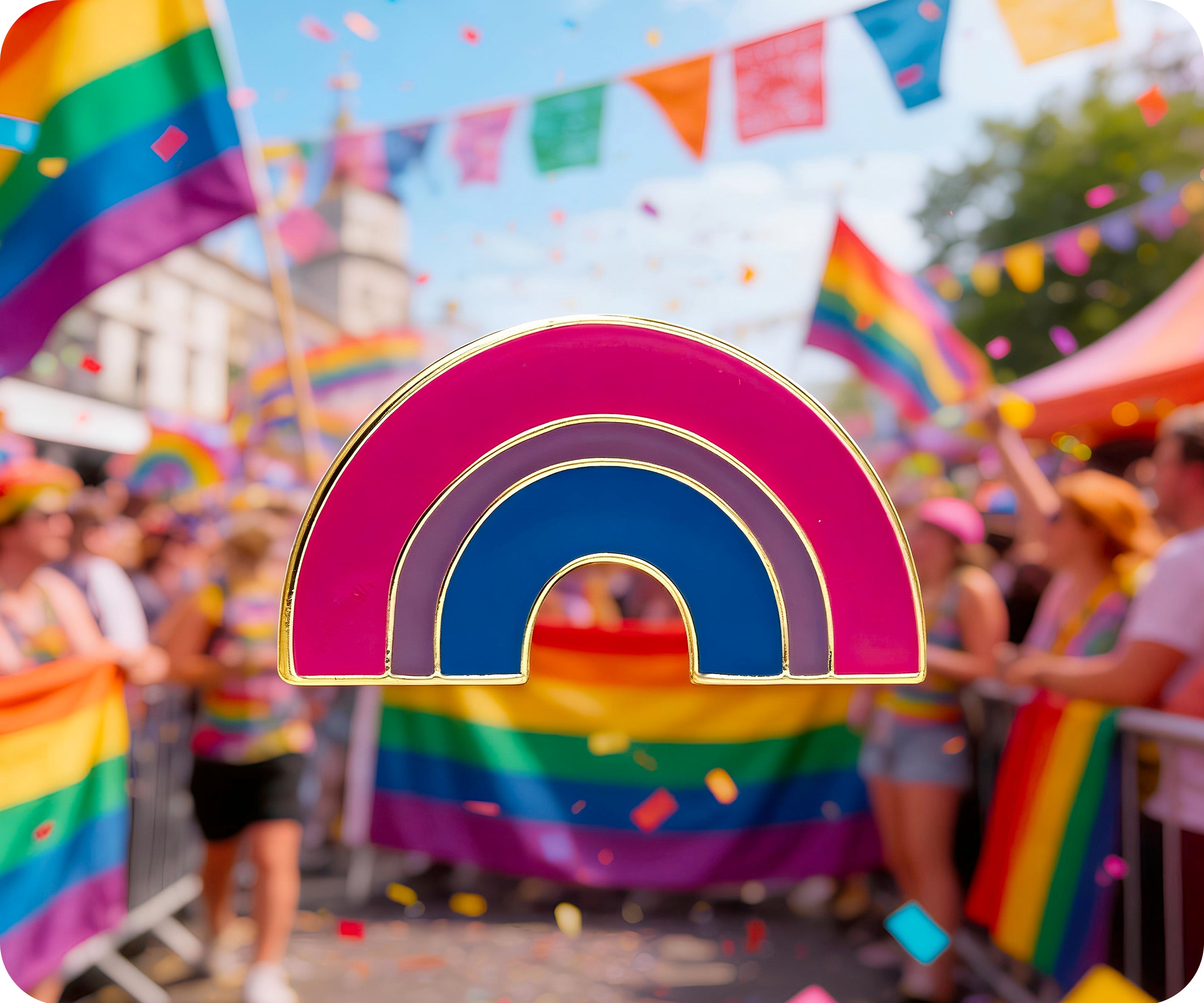 Bisexual Rainbow Flag Pin Badge