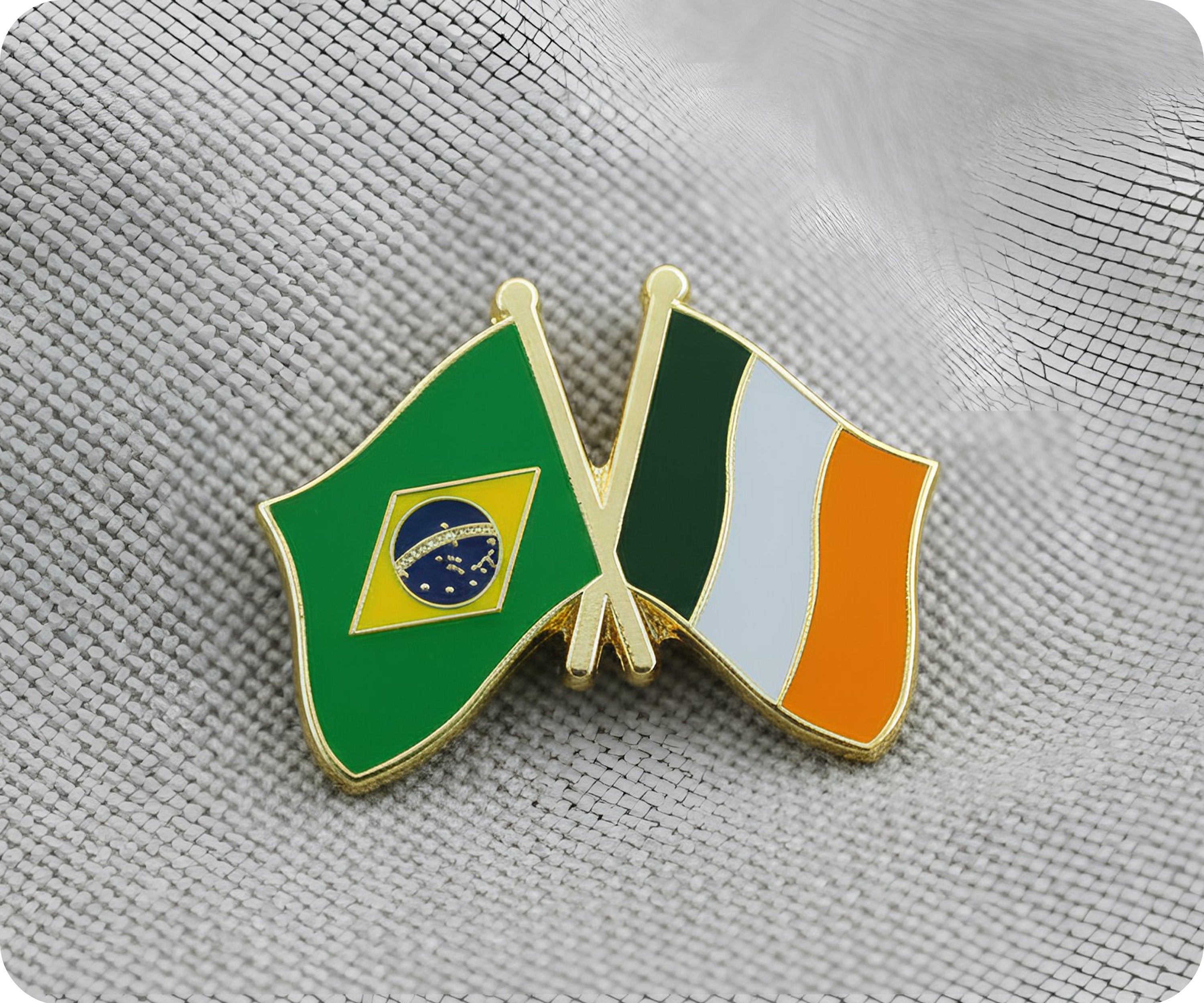 Brazil & Ireland Friendship Pin Badge Secondary image
