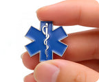 Blue Medical Ambulance Star Pin Badge