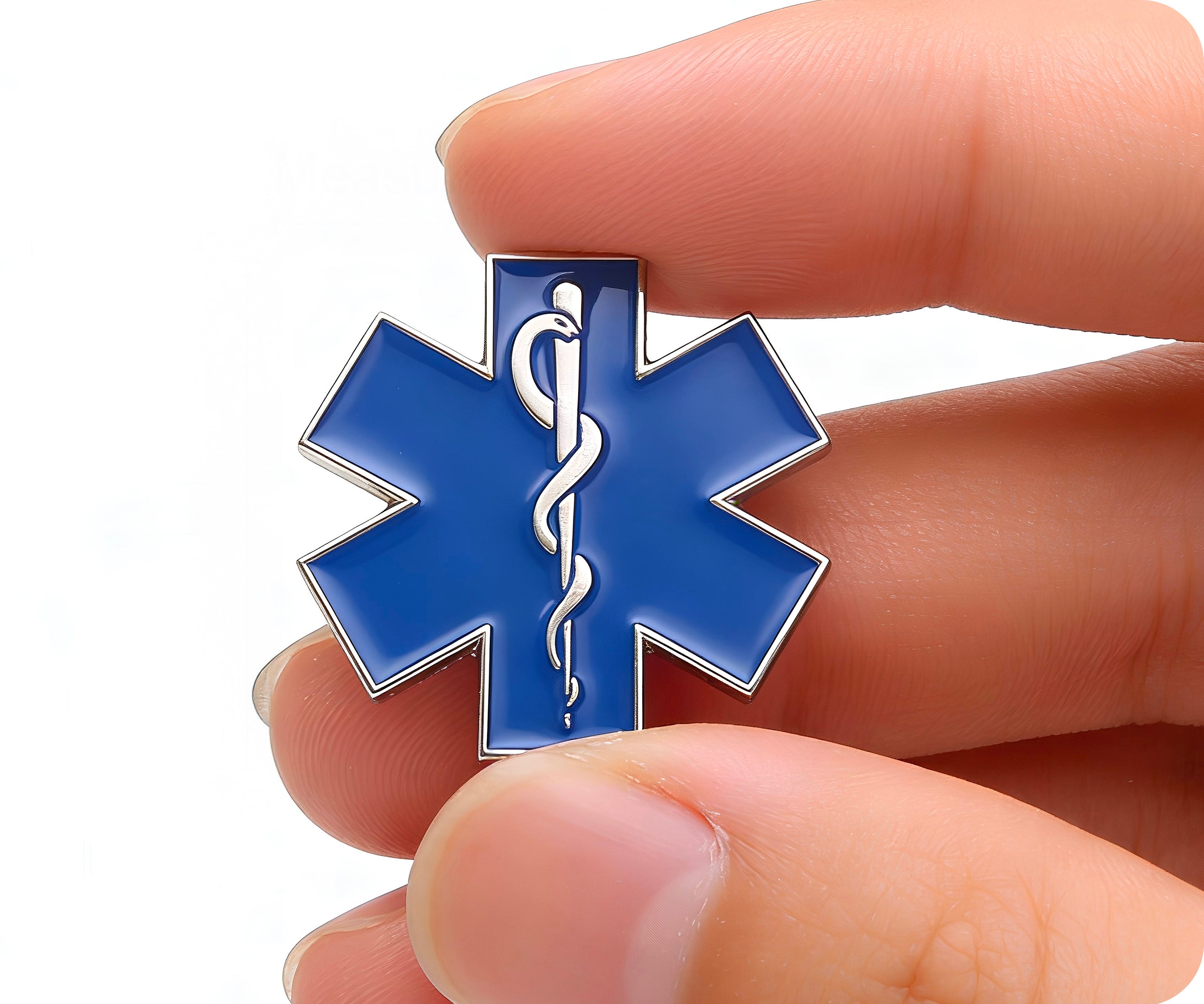 Blue Medical Ambulance Star Pin Badge