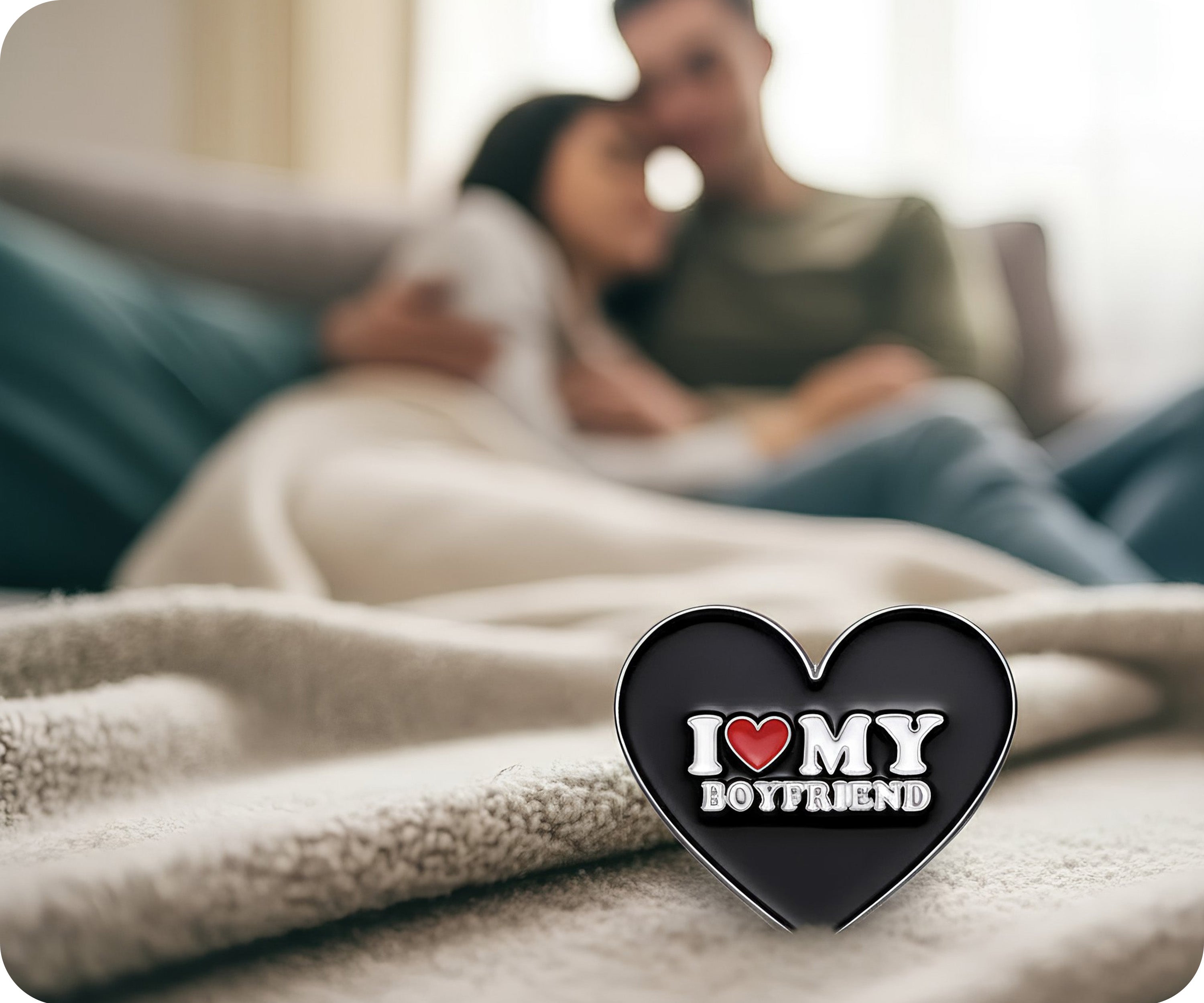 I Love My Boyfriend Heart Pin Badge Secondary image